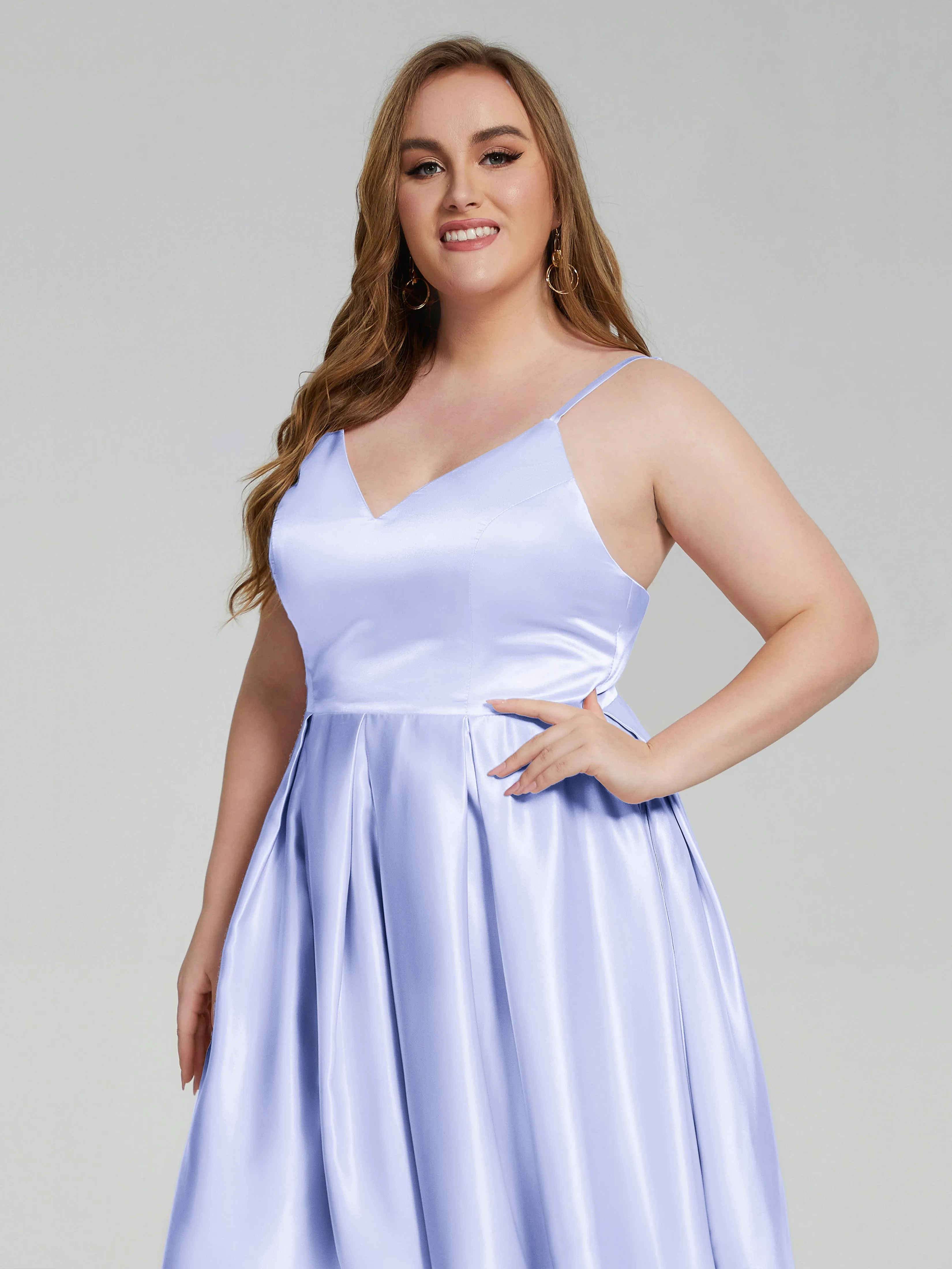 Josie Cute V Neck Short Plus Size Bridesmaid Dresses