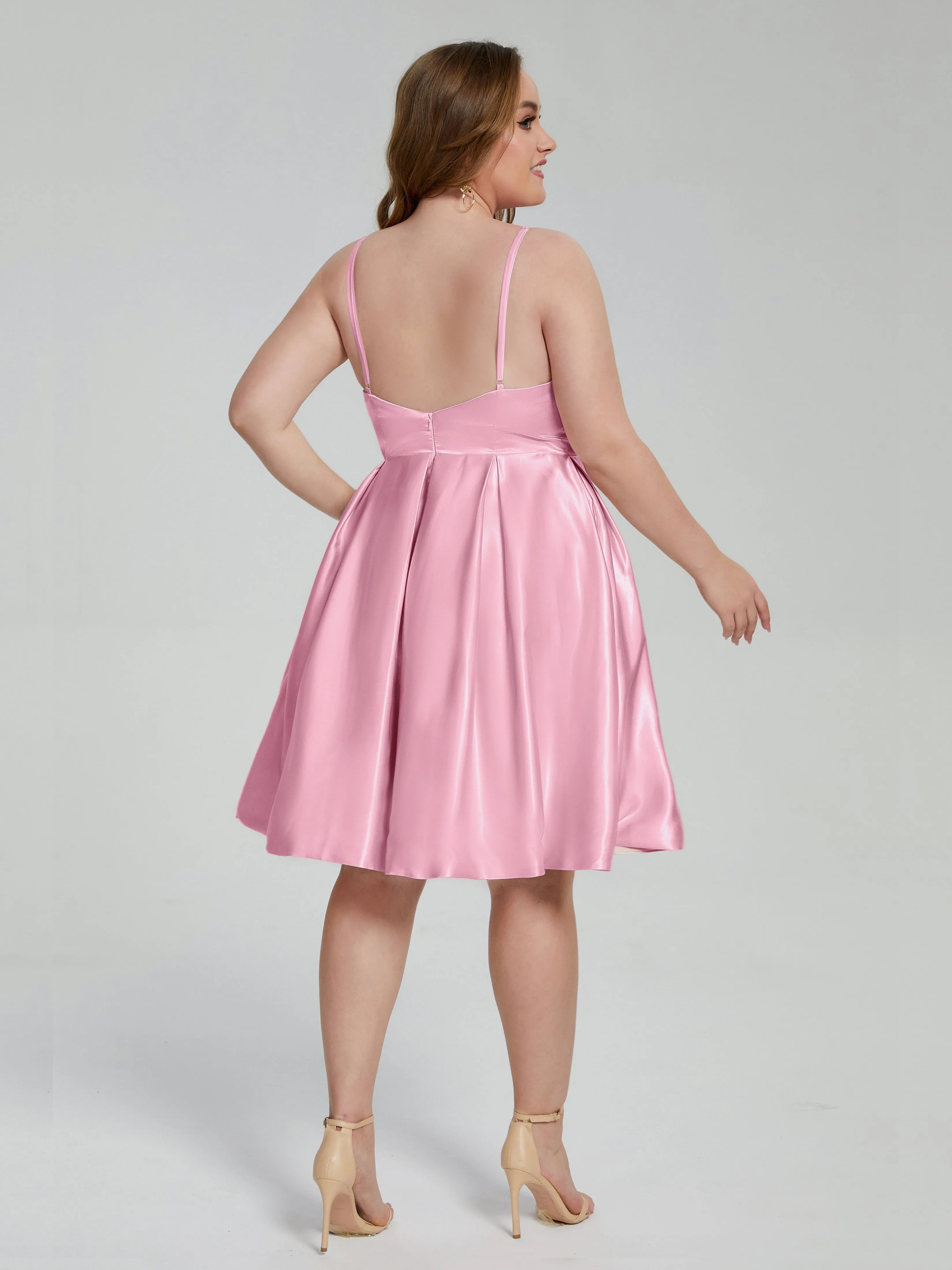 Josie Cute V Neck Short Plus Size Bridesmaid Dresses