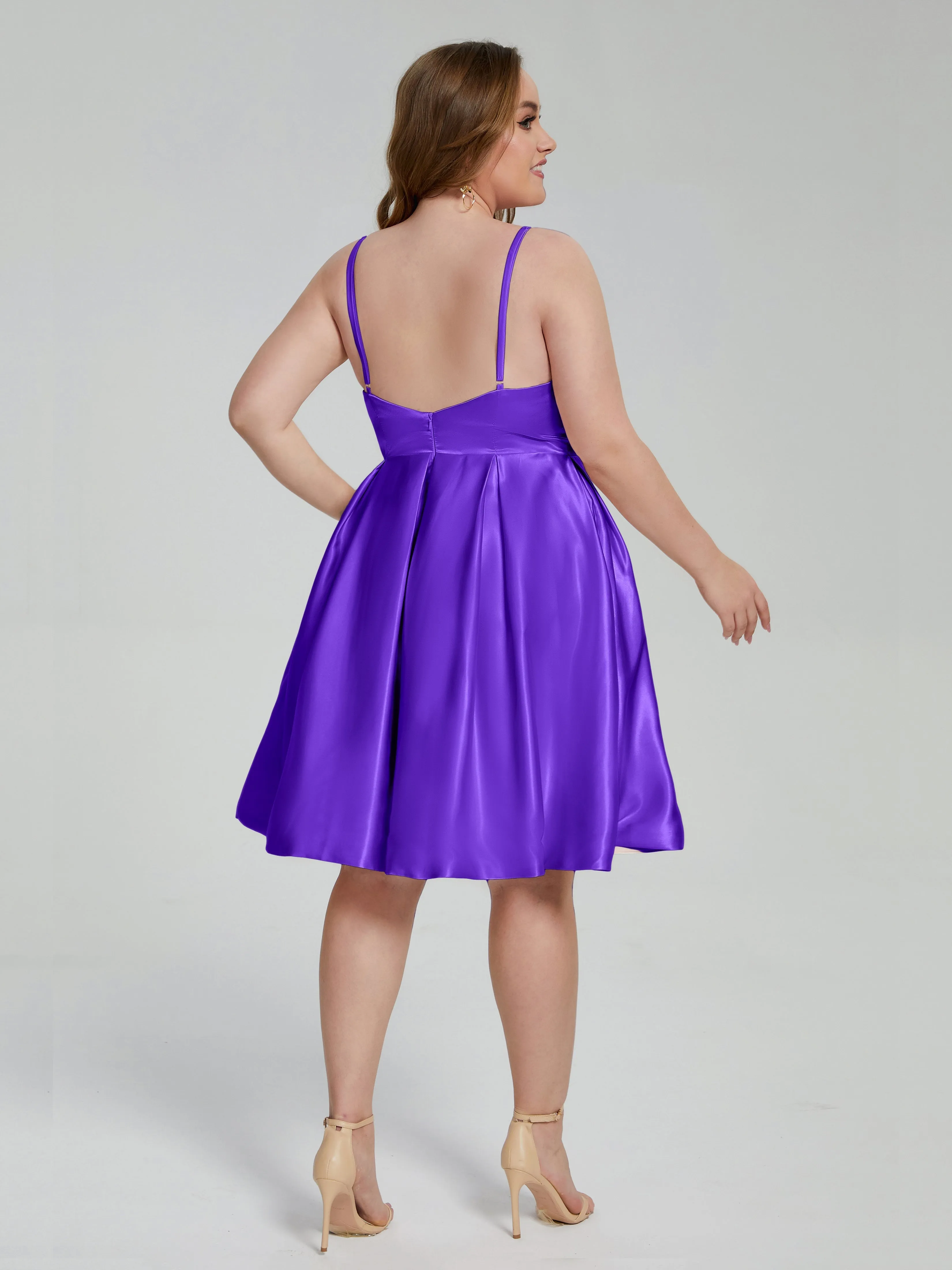 Josie Cute V Neck Short Plus Size Bridesmaid Dresses