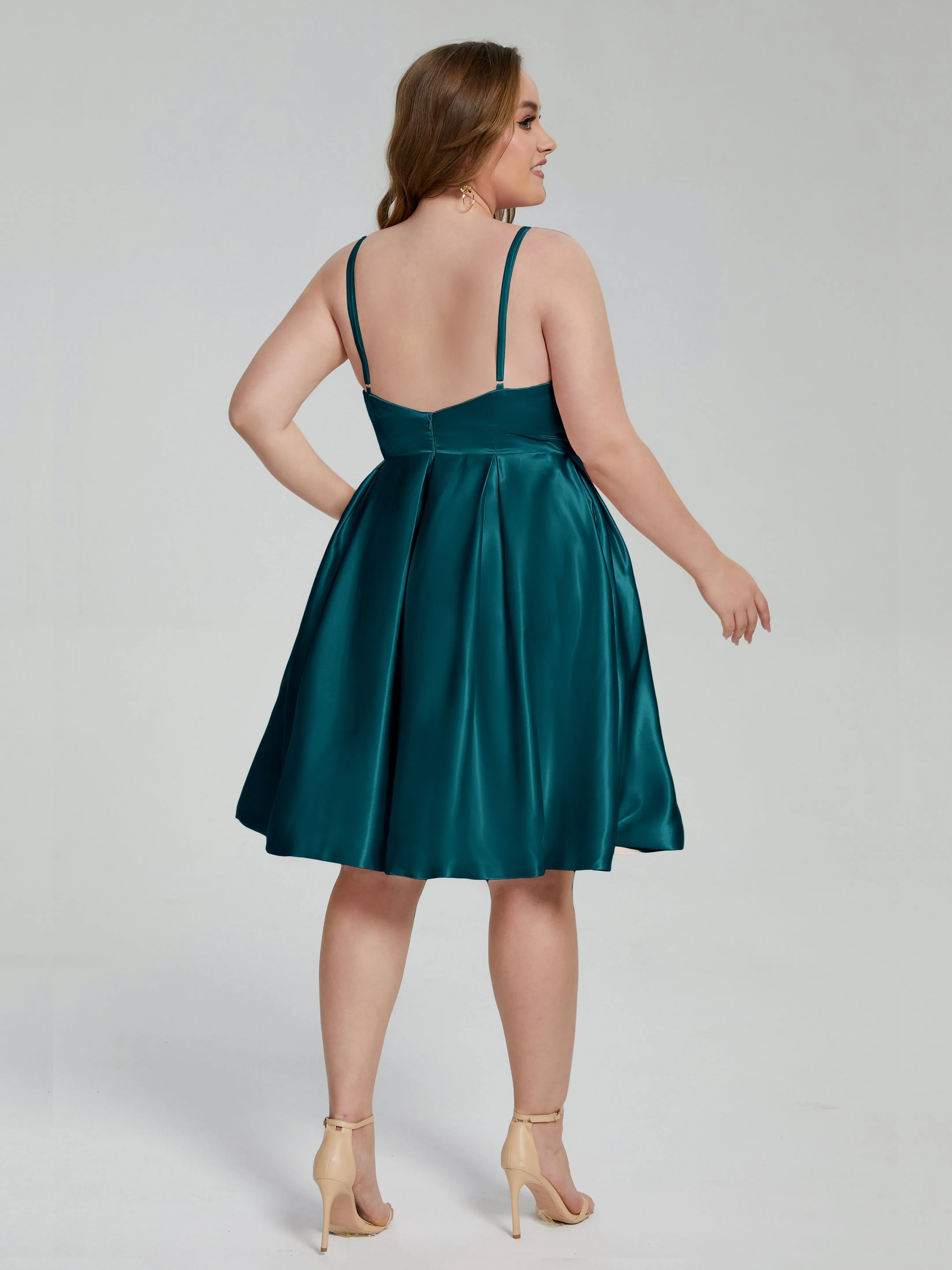 Josie Cute V Neck Short Plus Size Bridesmaid Dresses