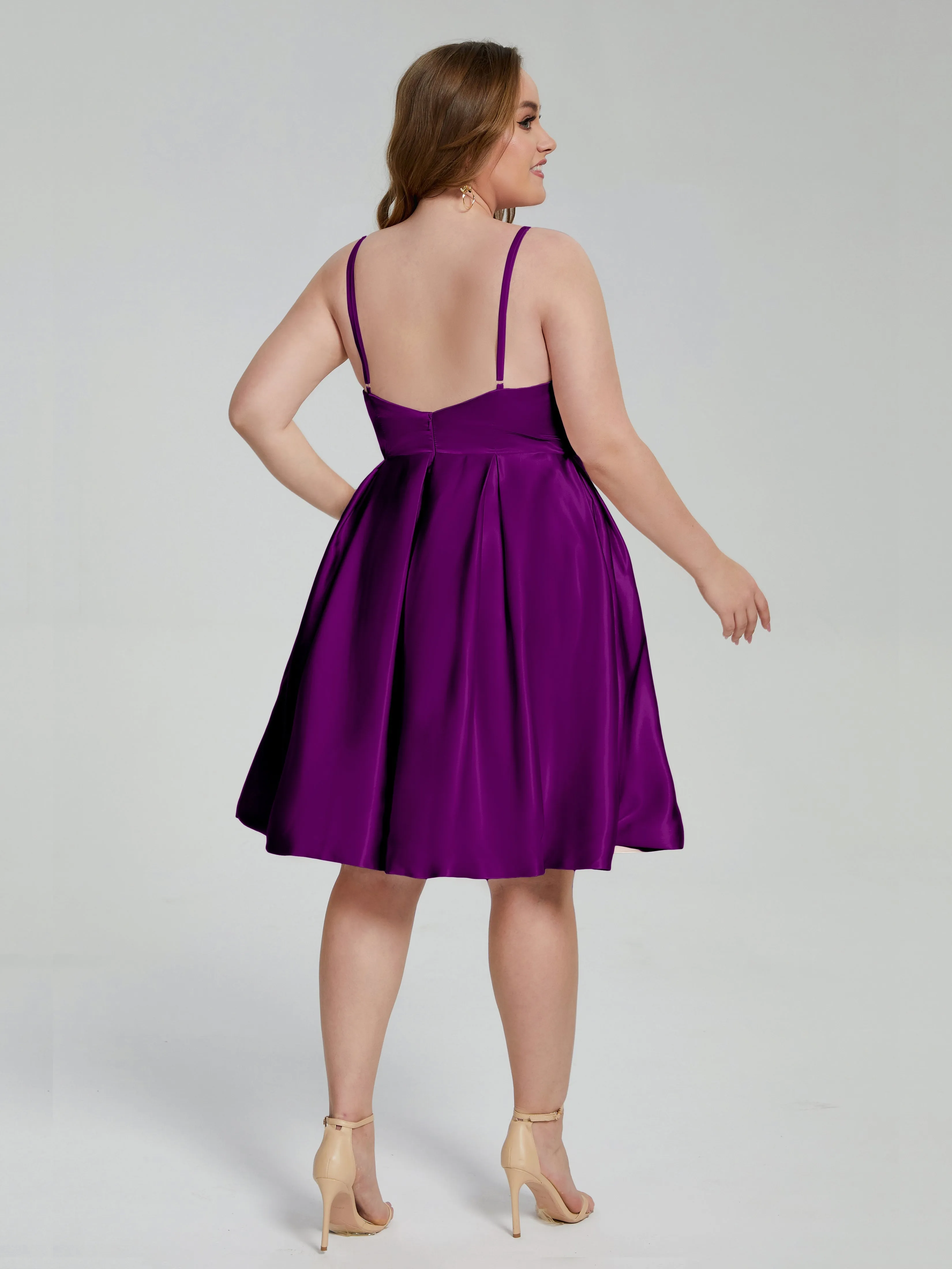 Josie Cute V Neck Short Plus Size Bridesmaid Dresses