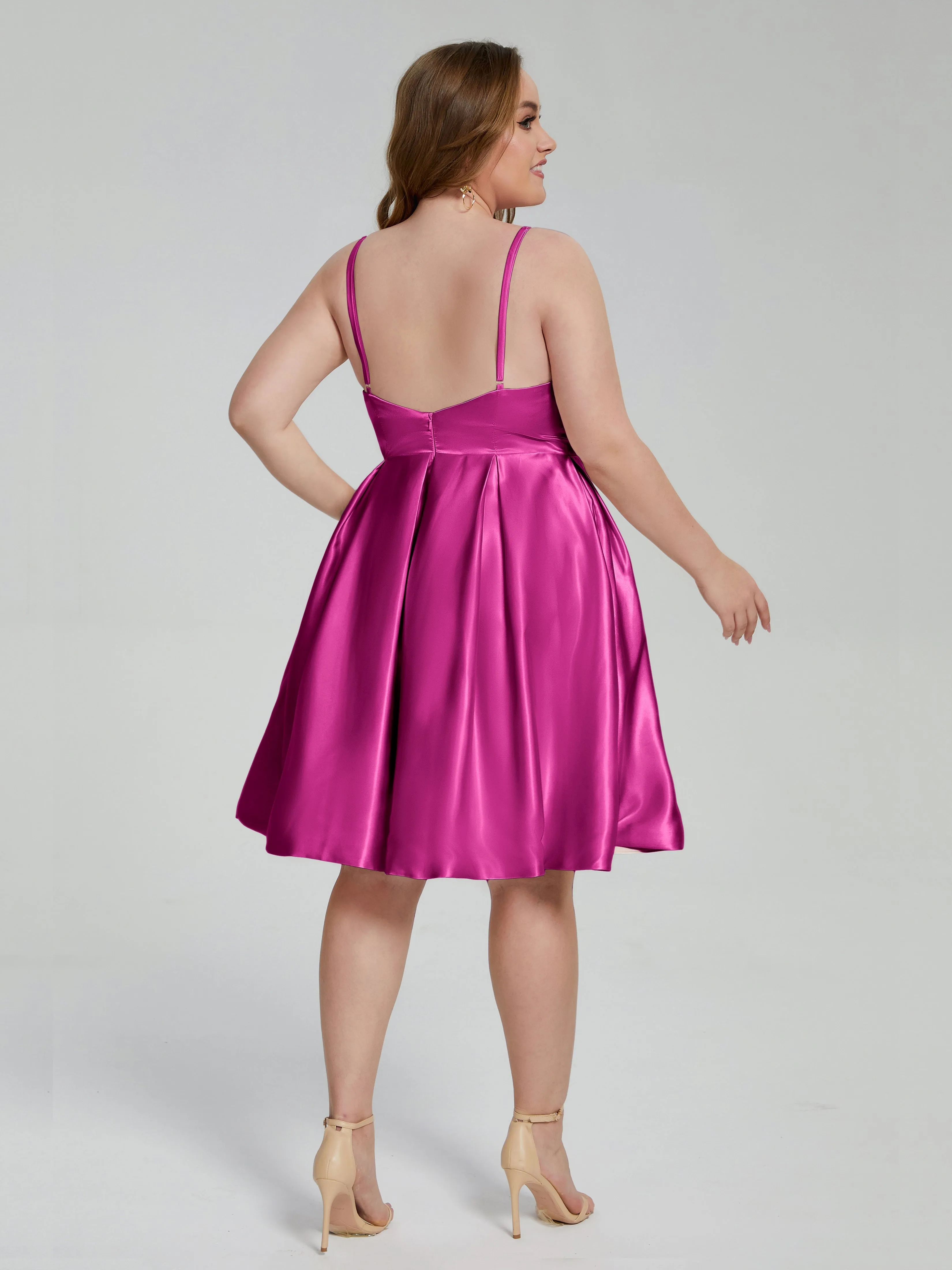 Josie Cute V Neck Short Plus Size Bridesmaid Dresses