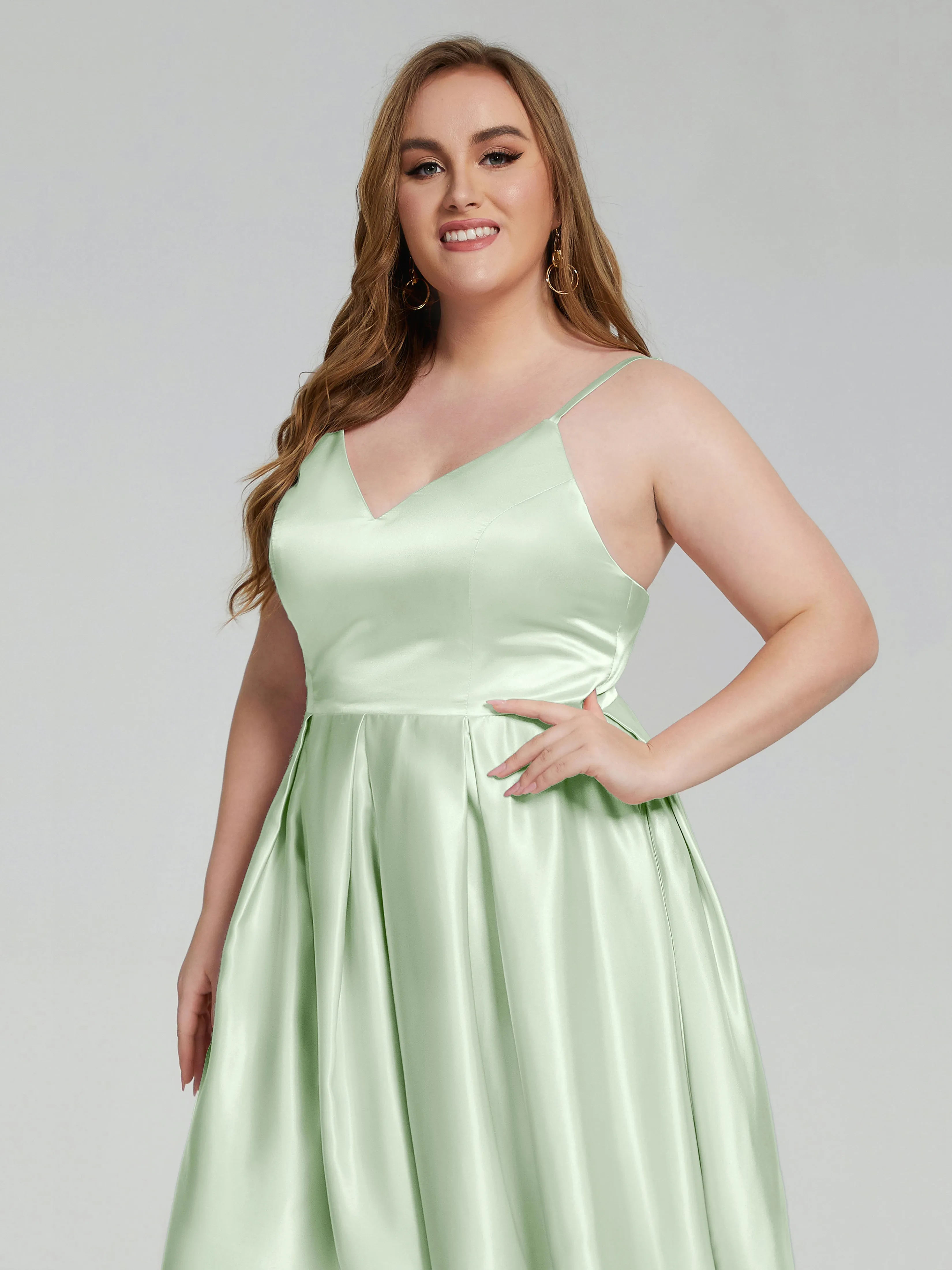 Josie Cute V Neck Short Plus Size Bridesmaid Dresses