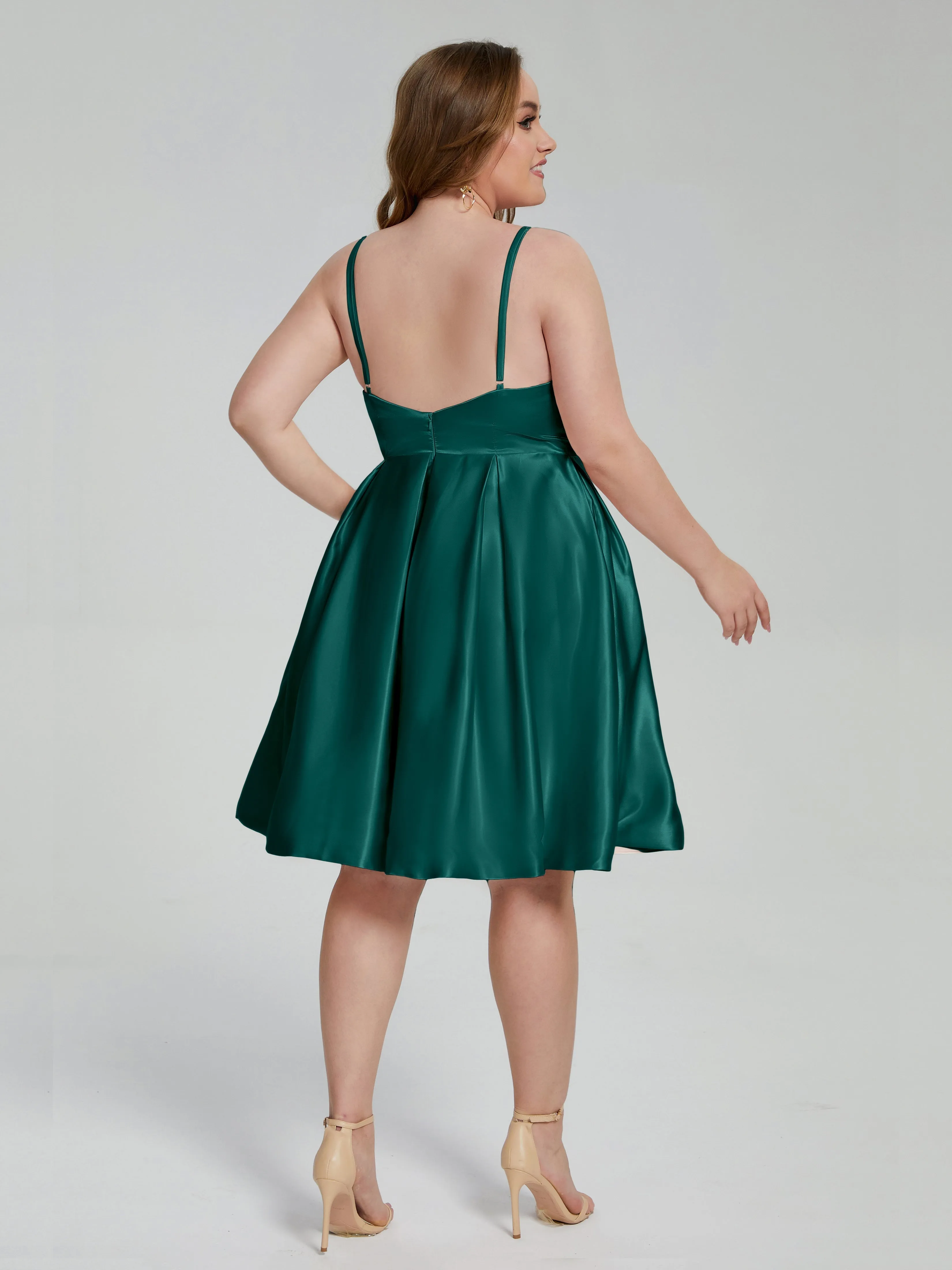 Josie Cute V Neck Short Plus Size Bridesmaid Dresses