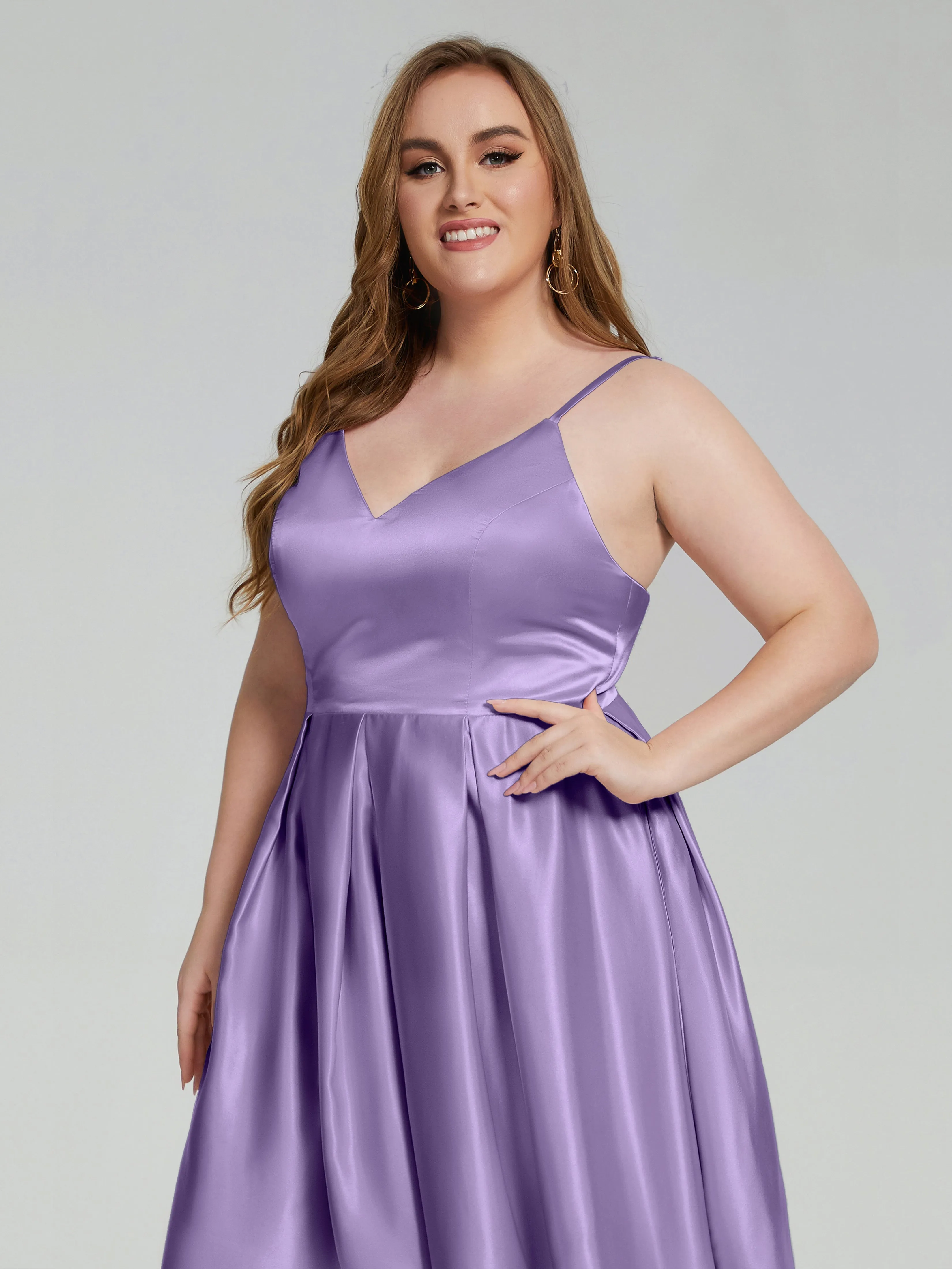 Josie Cute V Neck Short Plus Size Bridesmaid Dresses