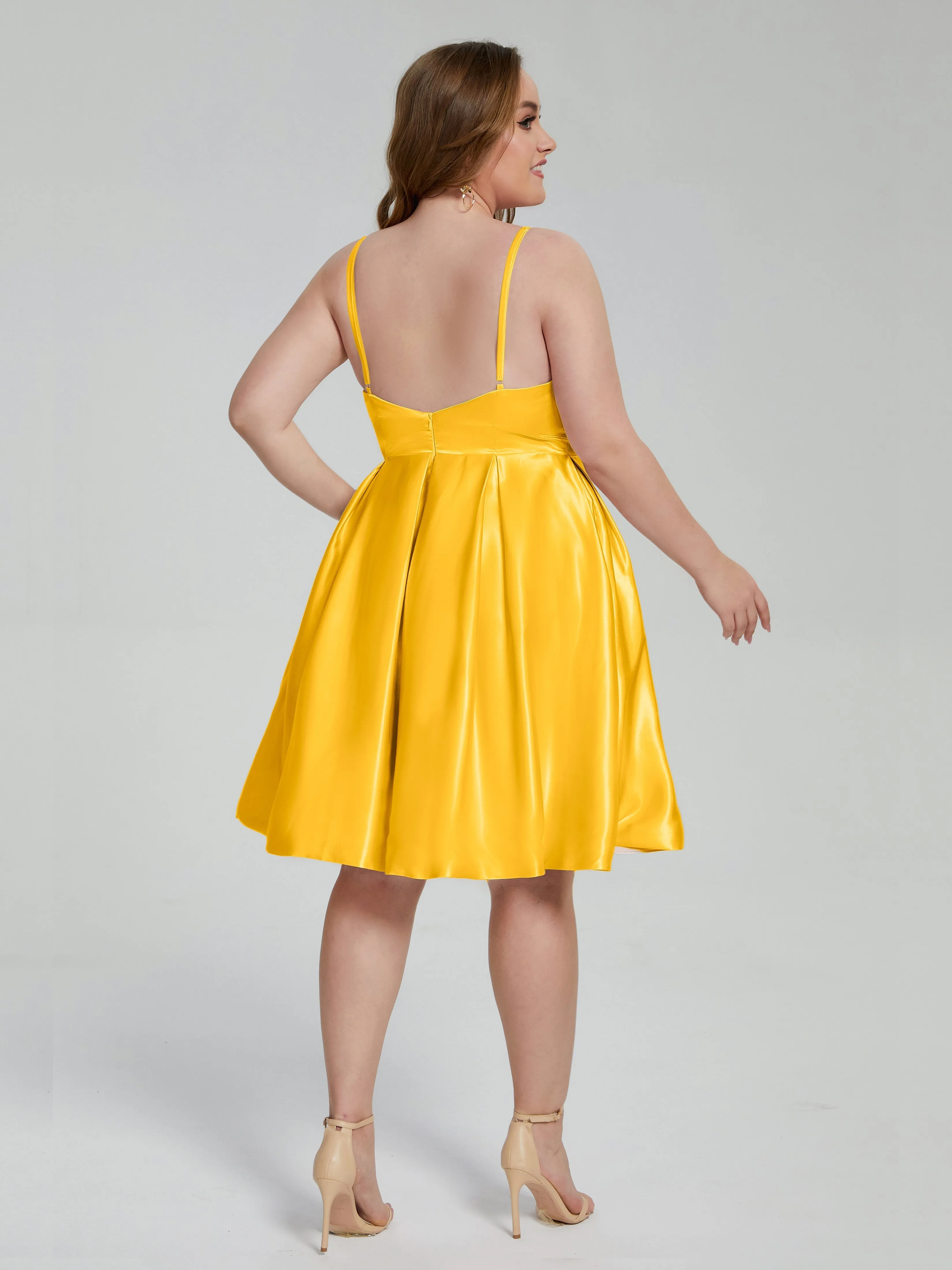 Josie Cute V Neck Short Plus Size Bridesmaid Dresses