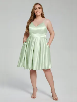 Josie Cute V Neck Short Plus Size Bridesmaid Dresses