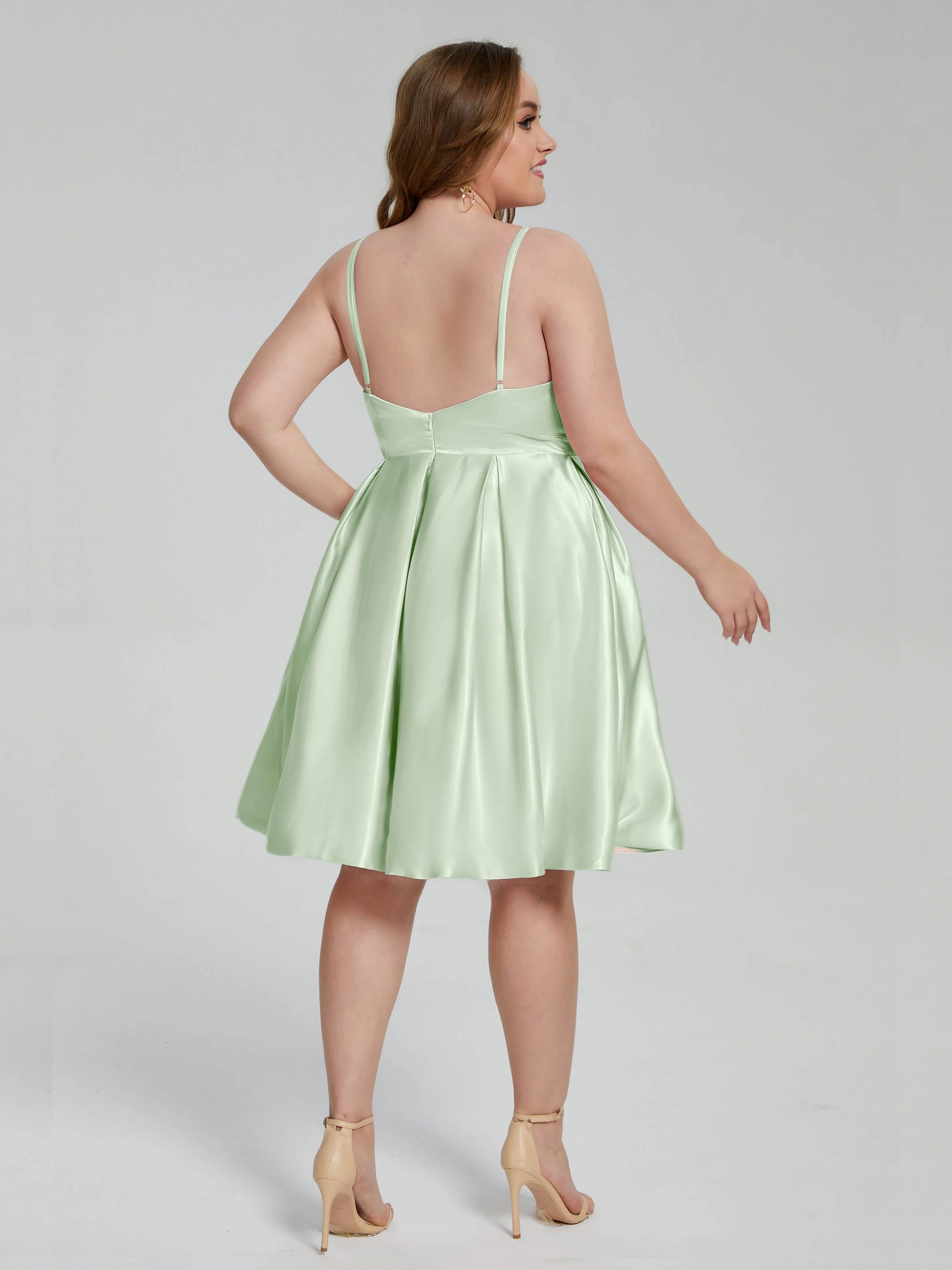 Josie Cute V Neck Short Plus Size Bridesmaid Dresses