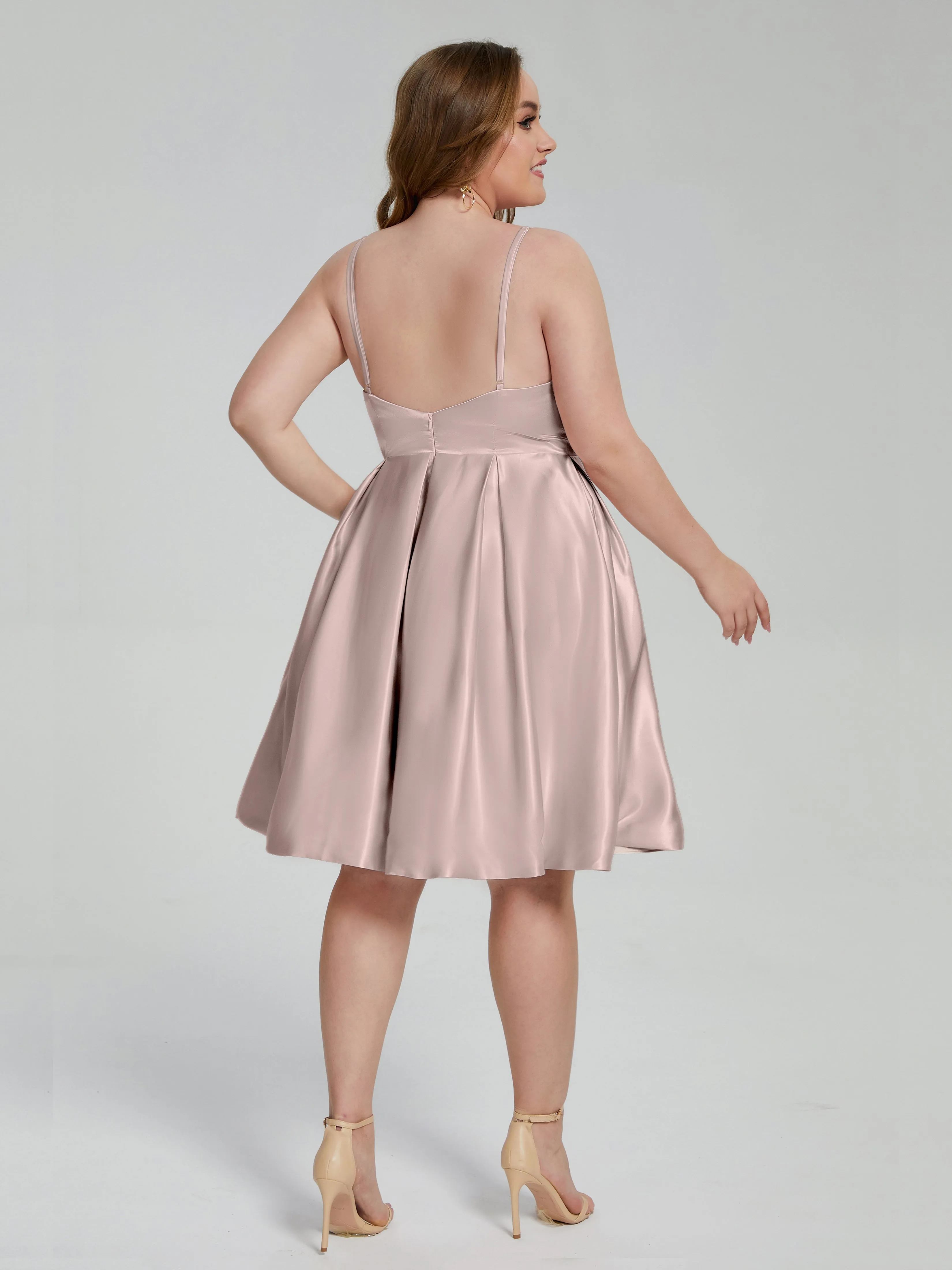 Josie Cute V Neck Short Plus Size Bridesmaid Dresses