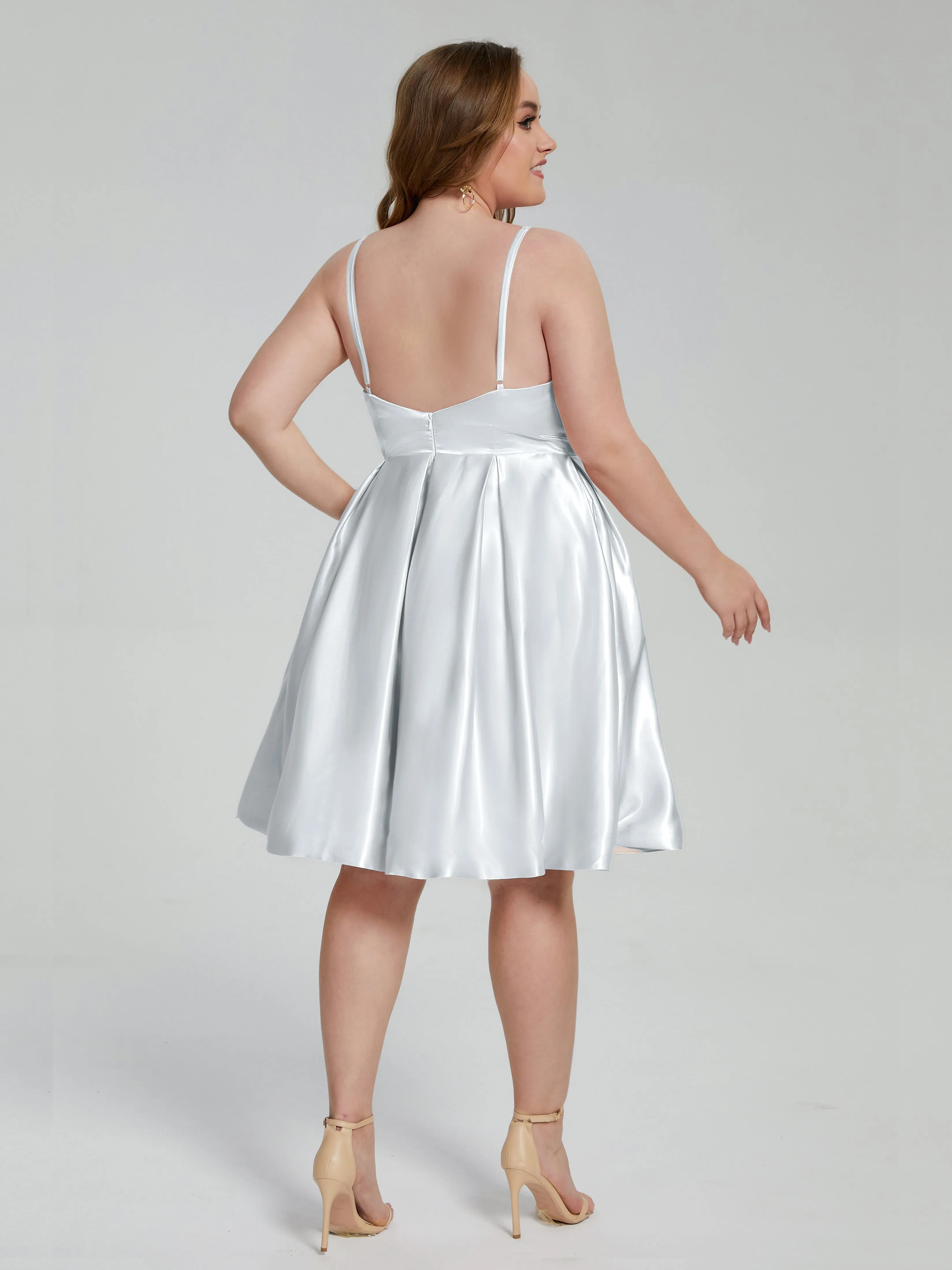 Josie Cute V Neck Short Plus Size Bridesmaid Dresses