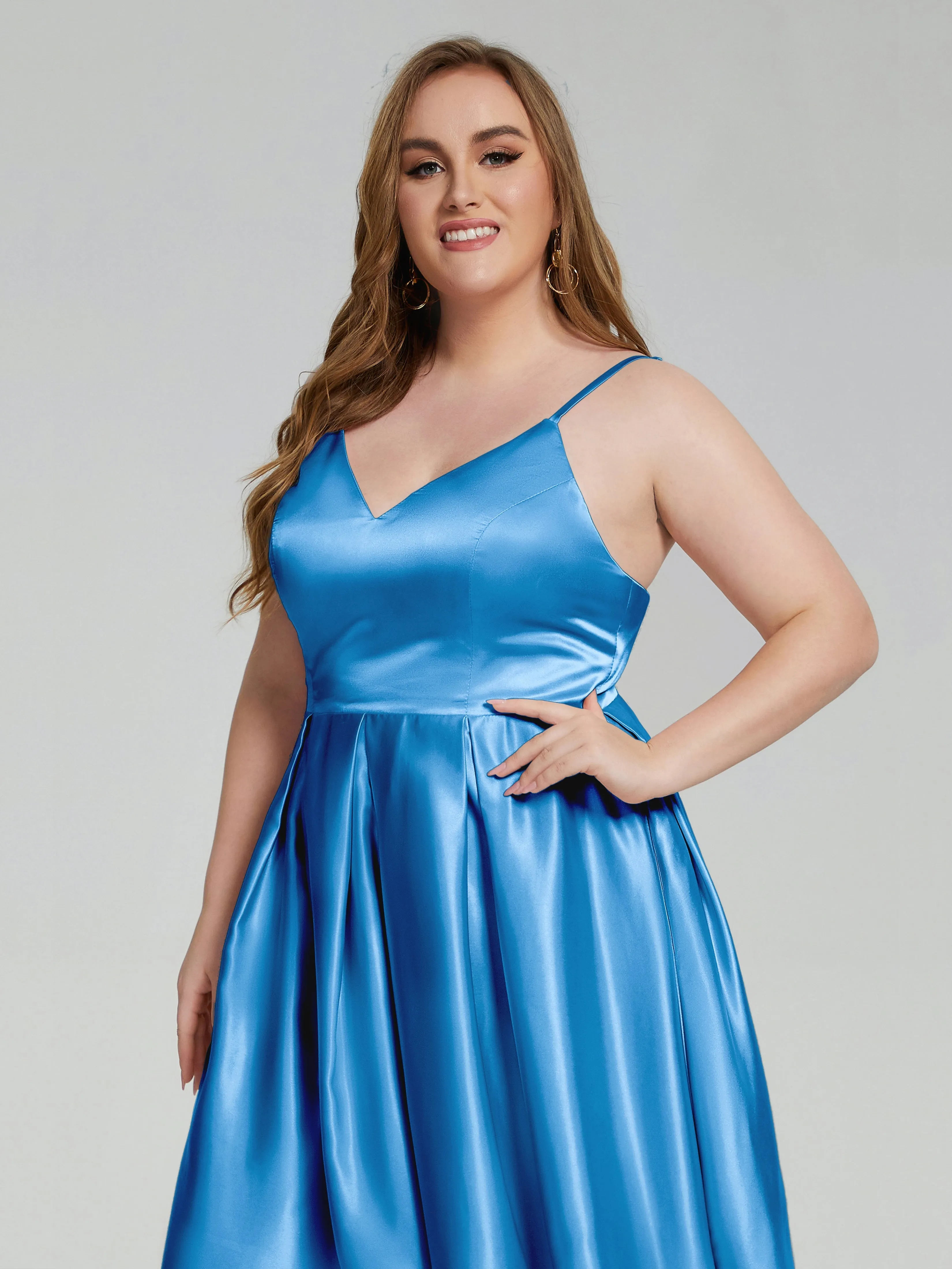 Josie Cute V Neck Short Plus Size Bridesmaid Dresses