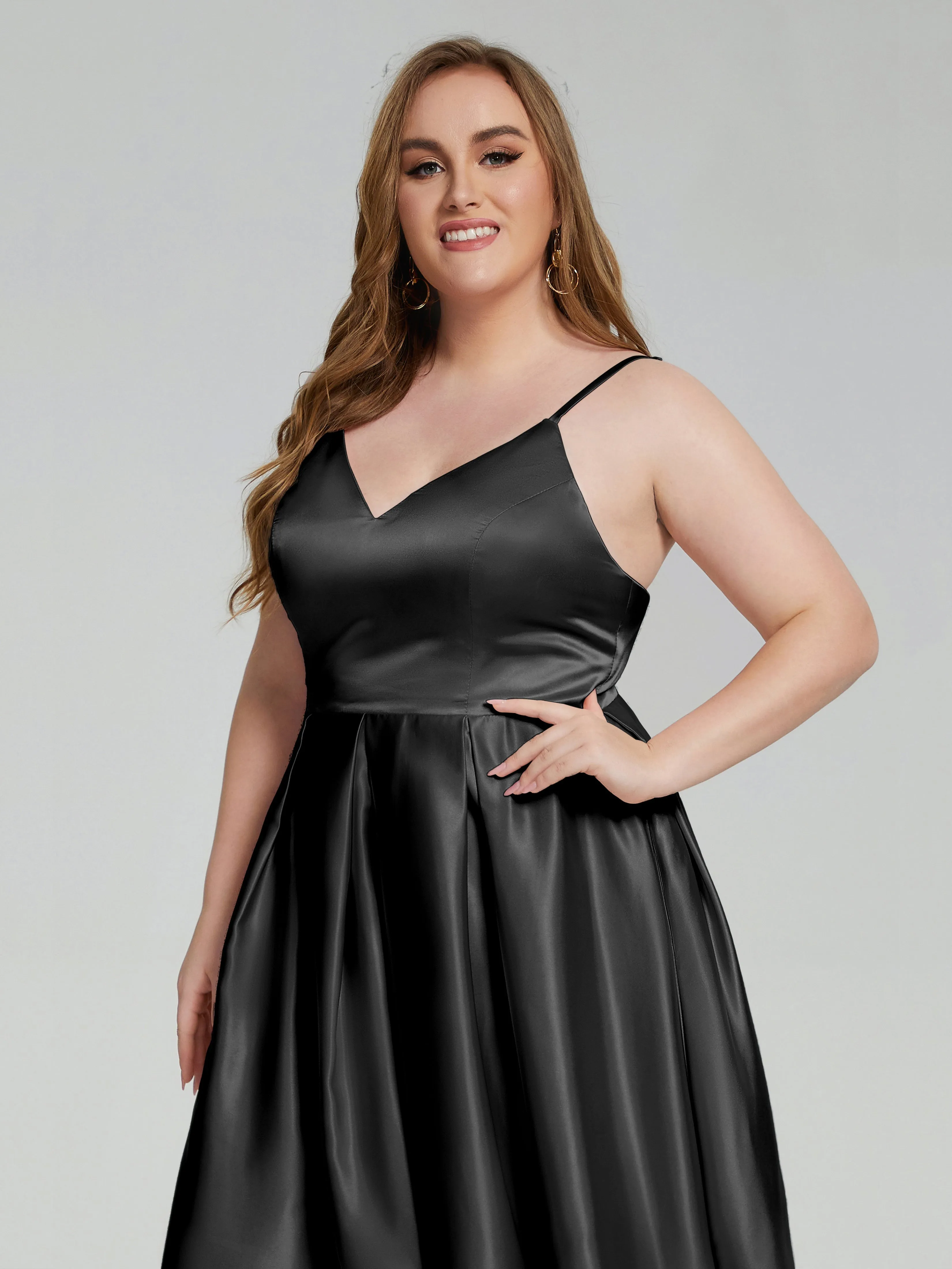Josie Cute V Neck Short Plus Size Bridesmaid Dresses