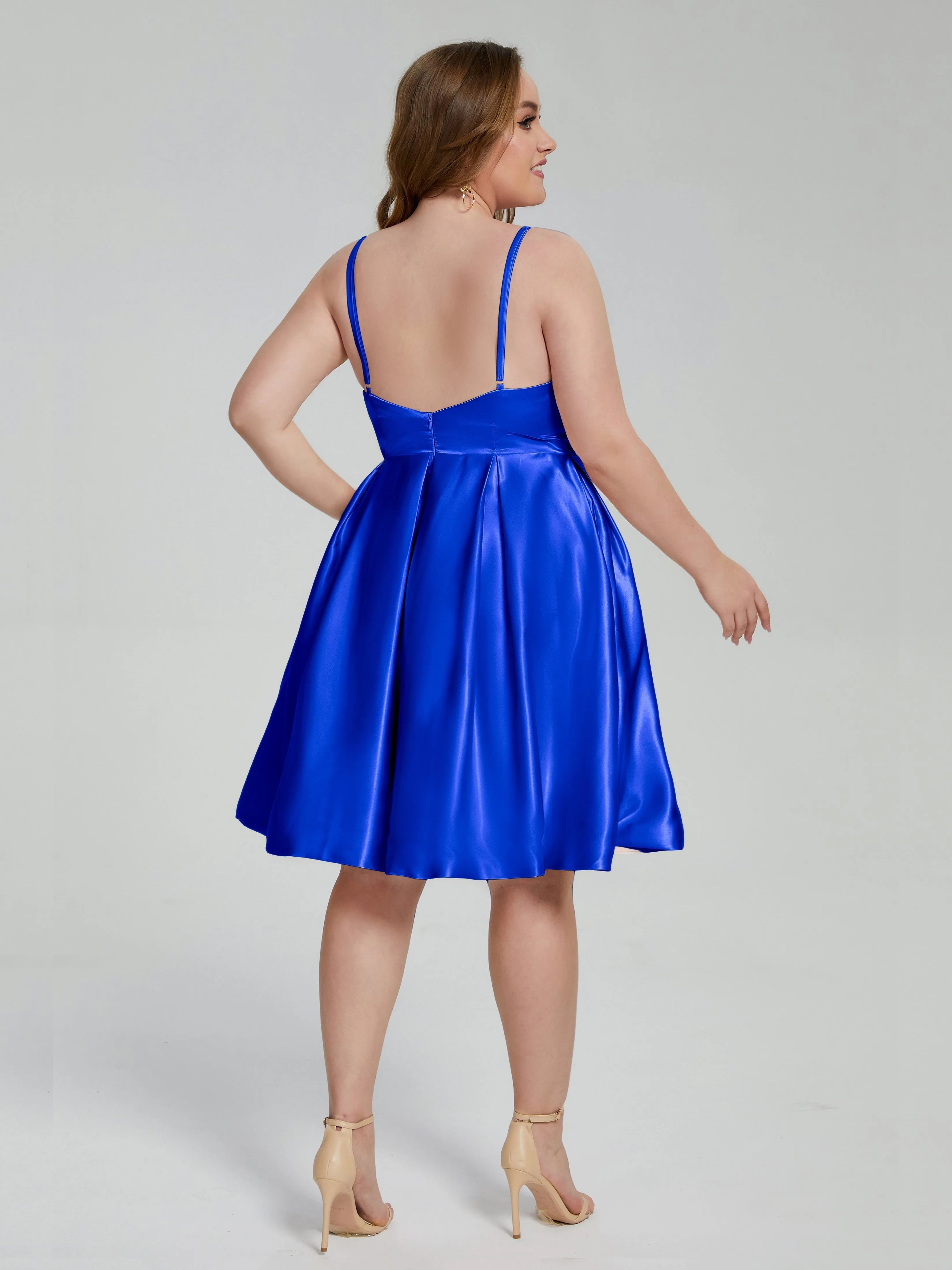 Josie Cute V Neck Short Plus Size Bridesmaid Dresses