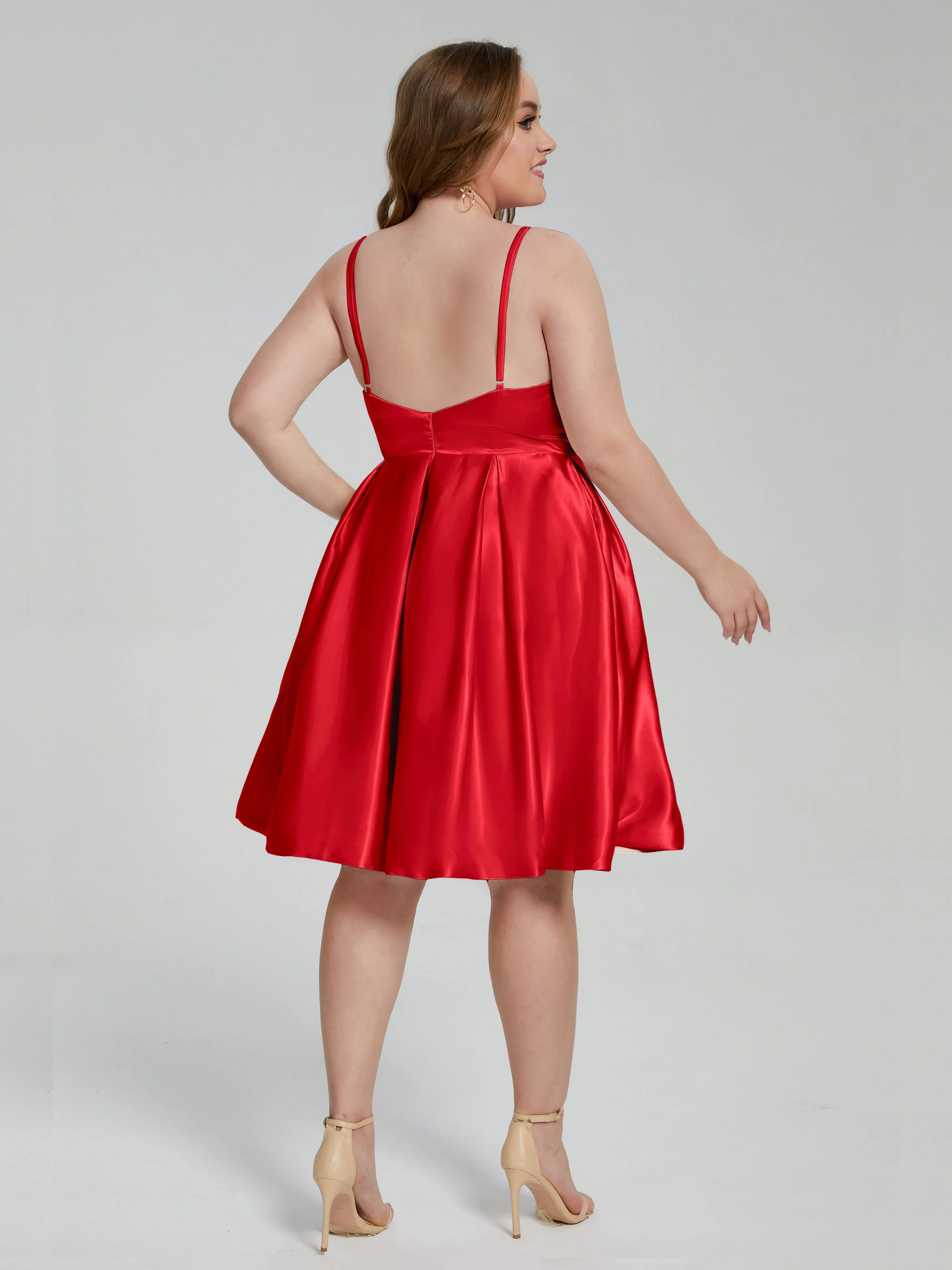 Josie Cute V Neck Short Plus Size Bridesmaid Dresses
