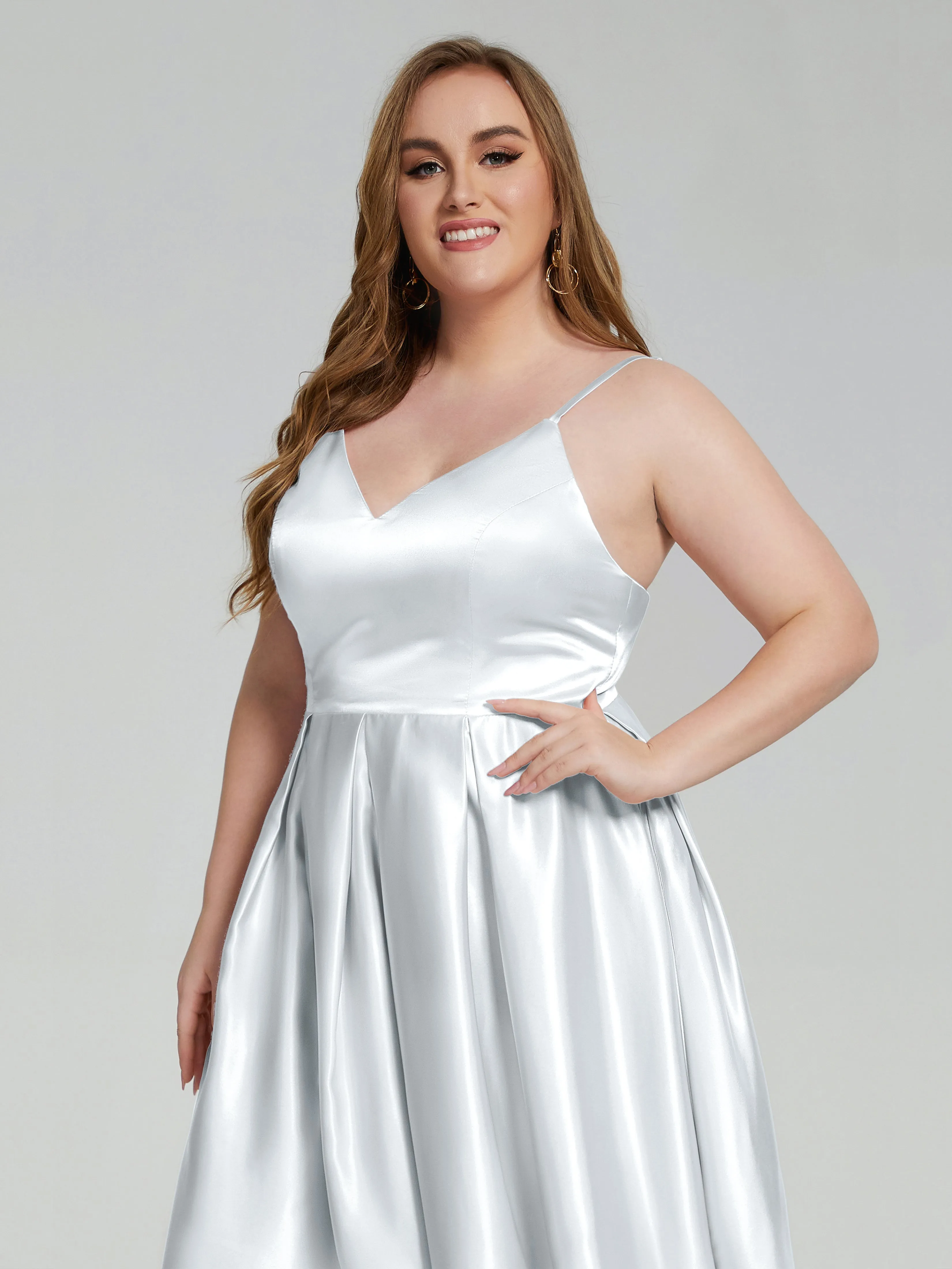 Josie Cute V Neck Short Plus Size Bridesmaid Dresses