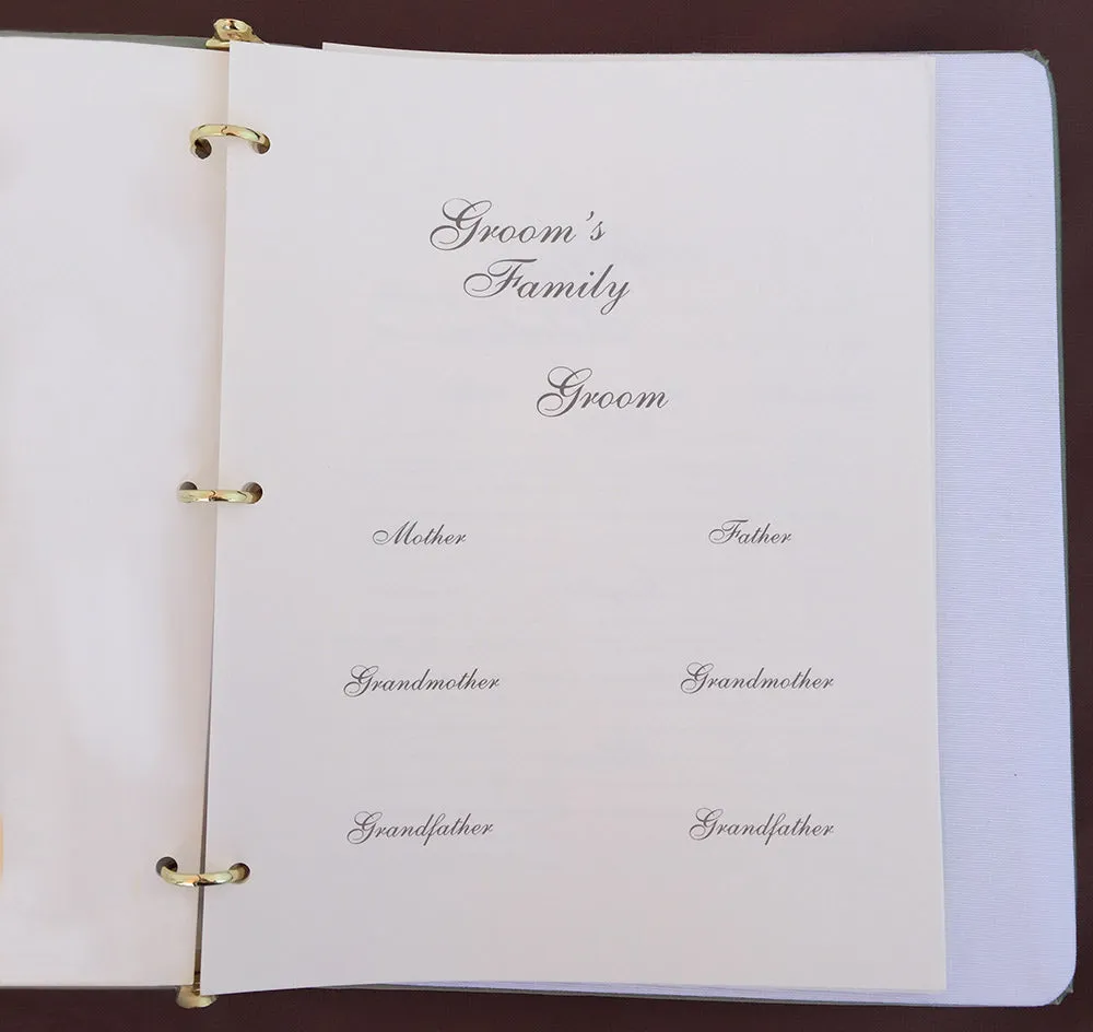 Love Knot Custom Color Wedding Memory Book
