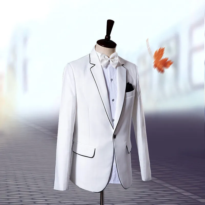 Men Three Piece Black Thin Sided Suit