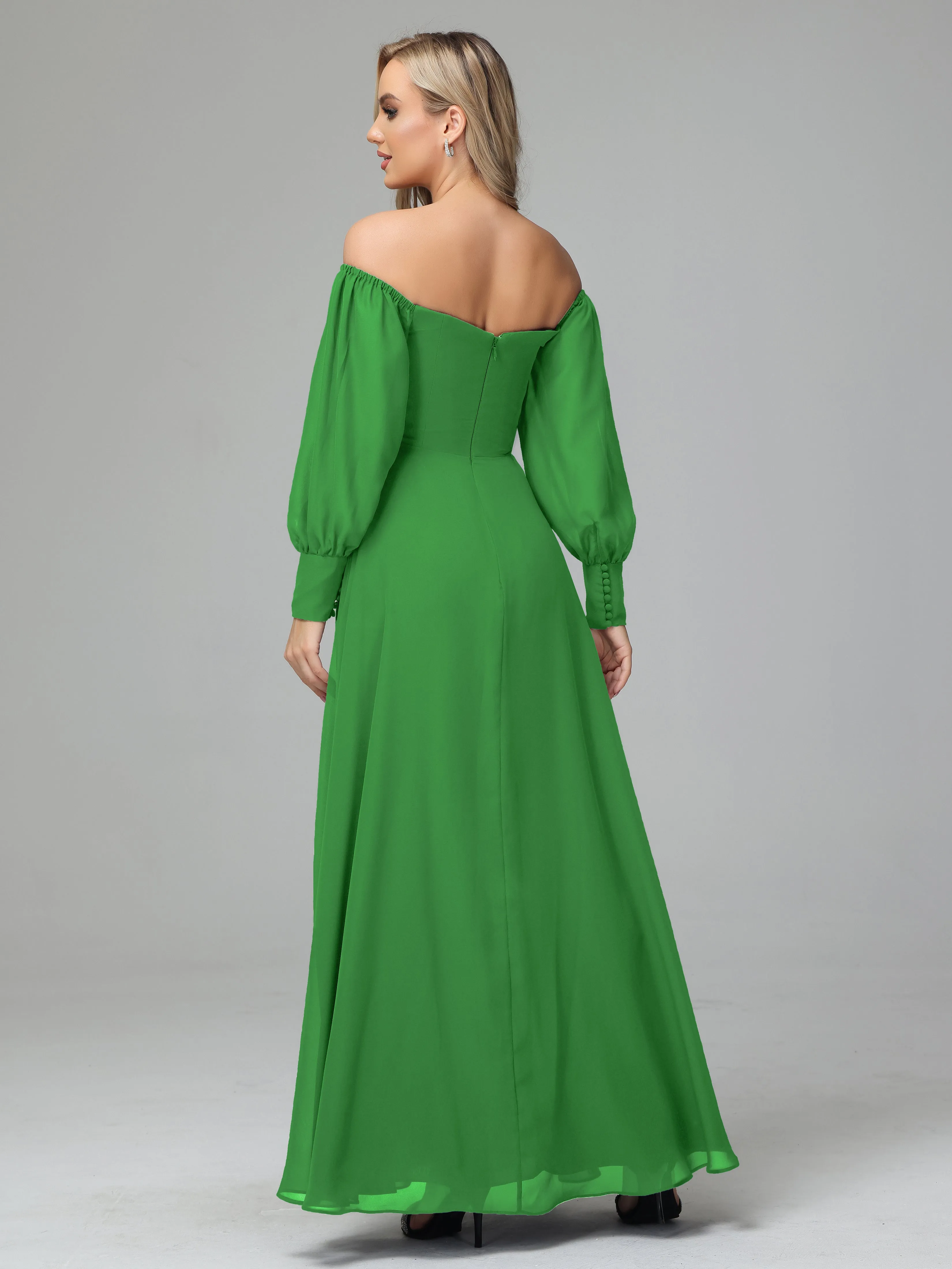 Mirabelle Long Sleeves Off Shoulder Chiffon Bridesmaid Dresses