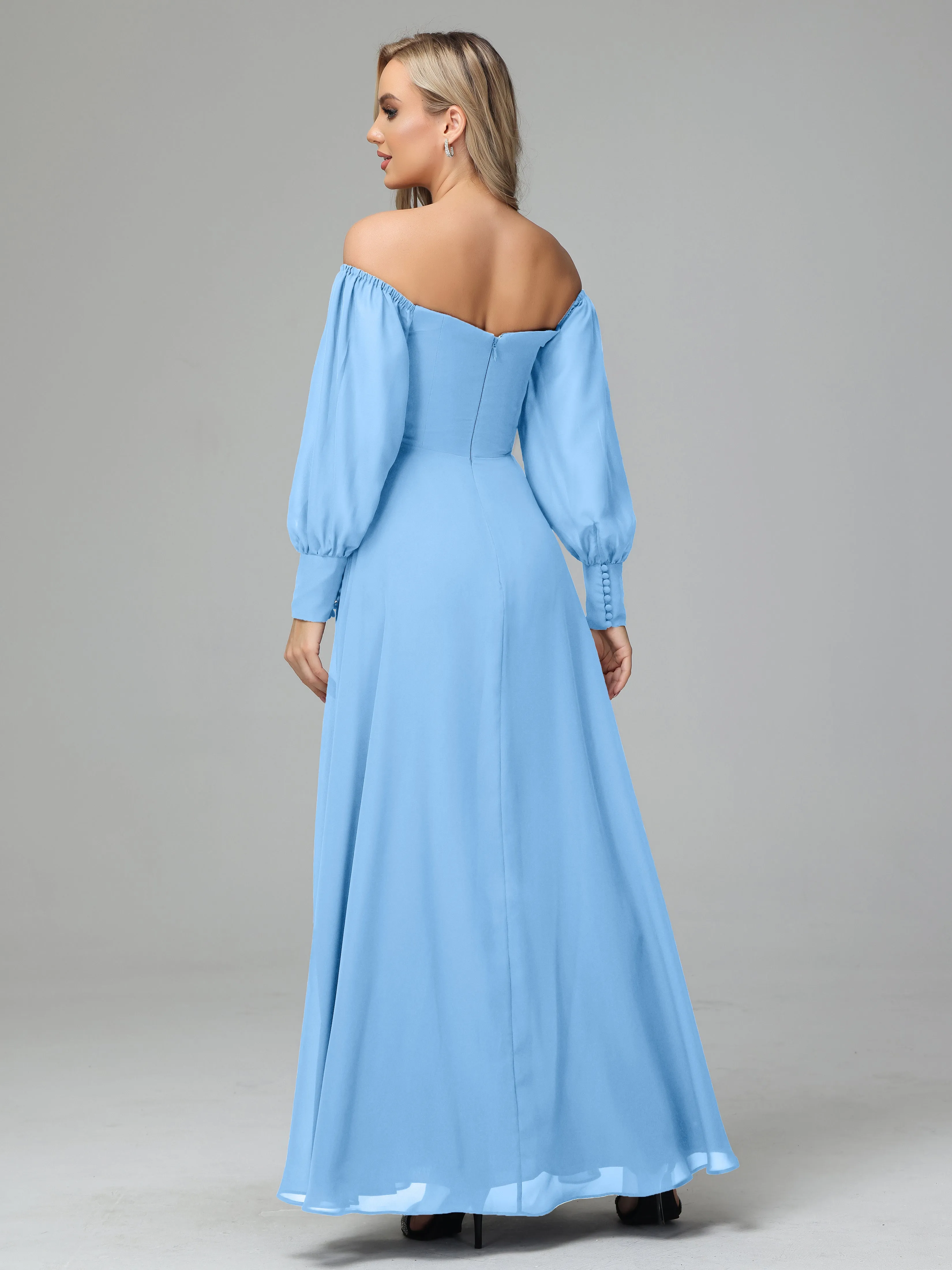 Mirabelle Long Sleeves Off Shoulder Chiffon Bridesmaid Dresses