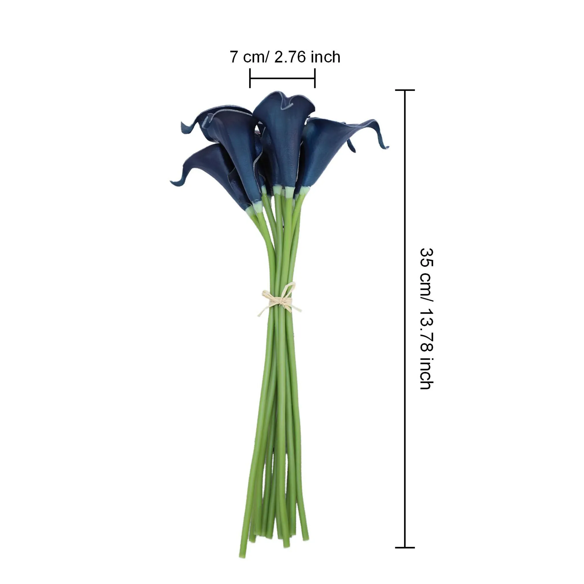 Navy Blue Flowers Artificial Calla Lilies Bouquet