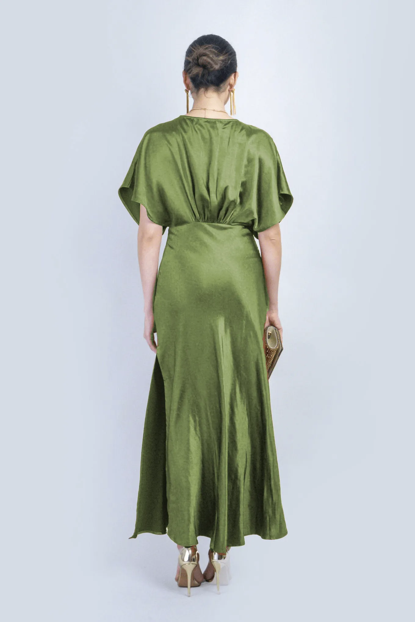 Olive Dolman Sleeve Midi Dress