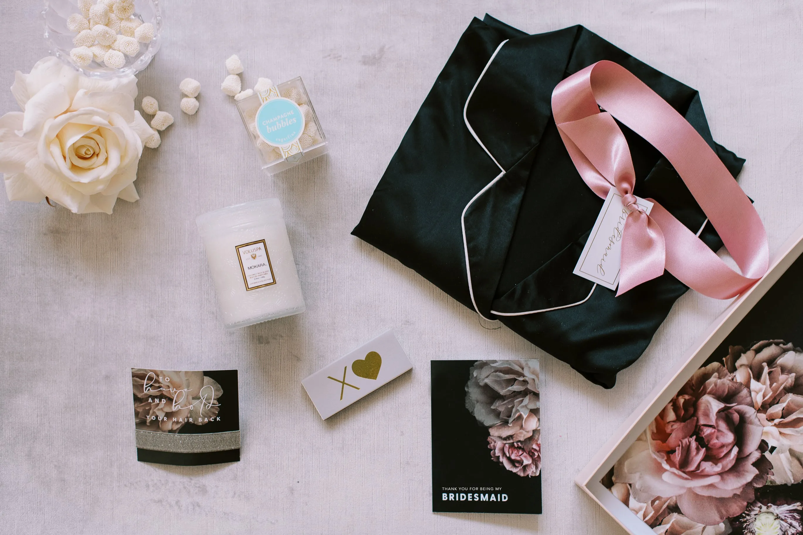 Pajama Thank You Bridesmaid Box in Black