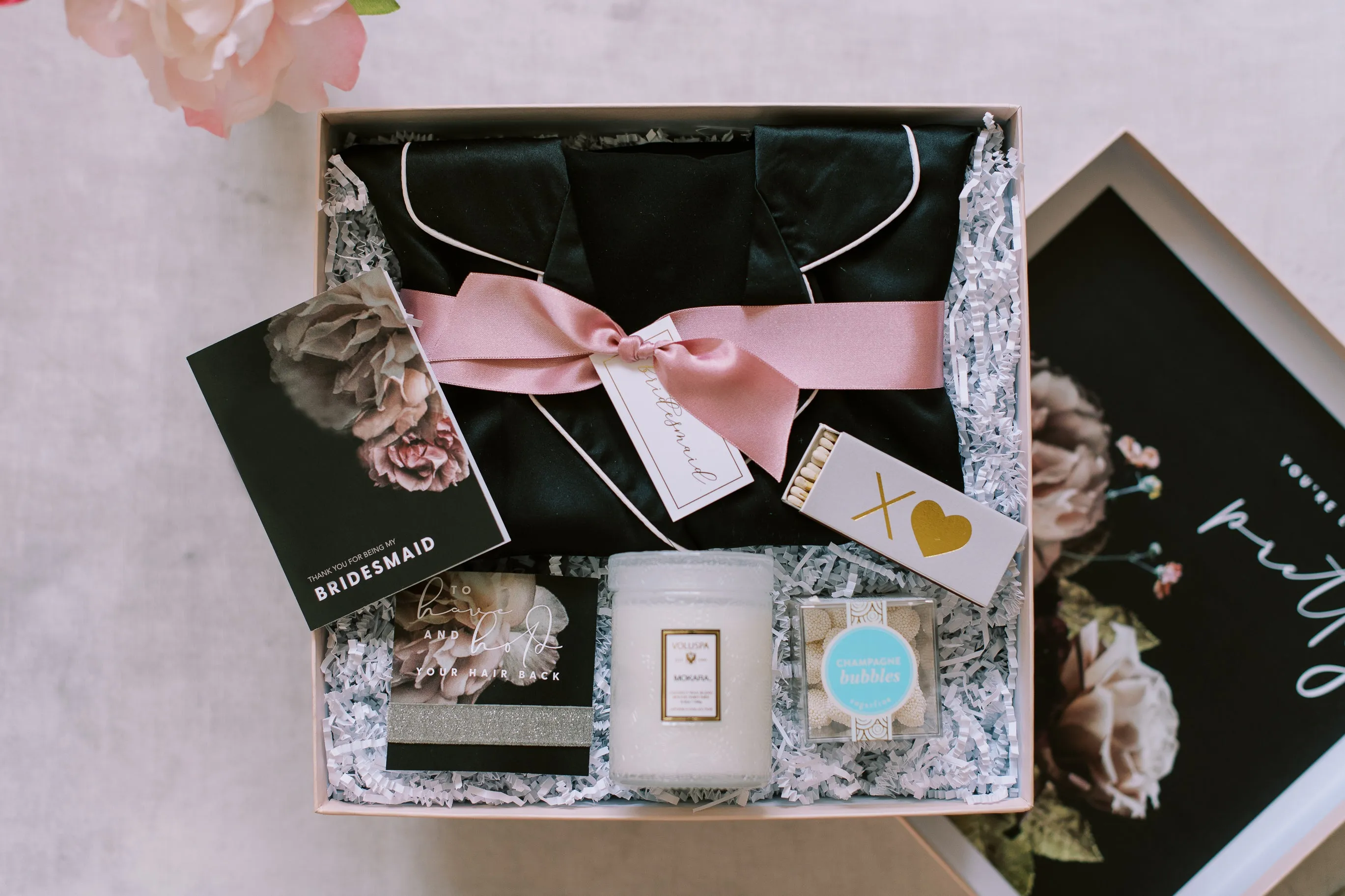 Pajama Thank You Bridesmaid Box in Black