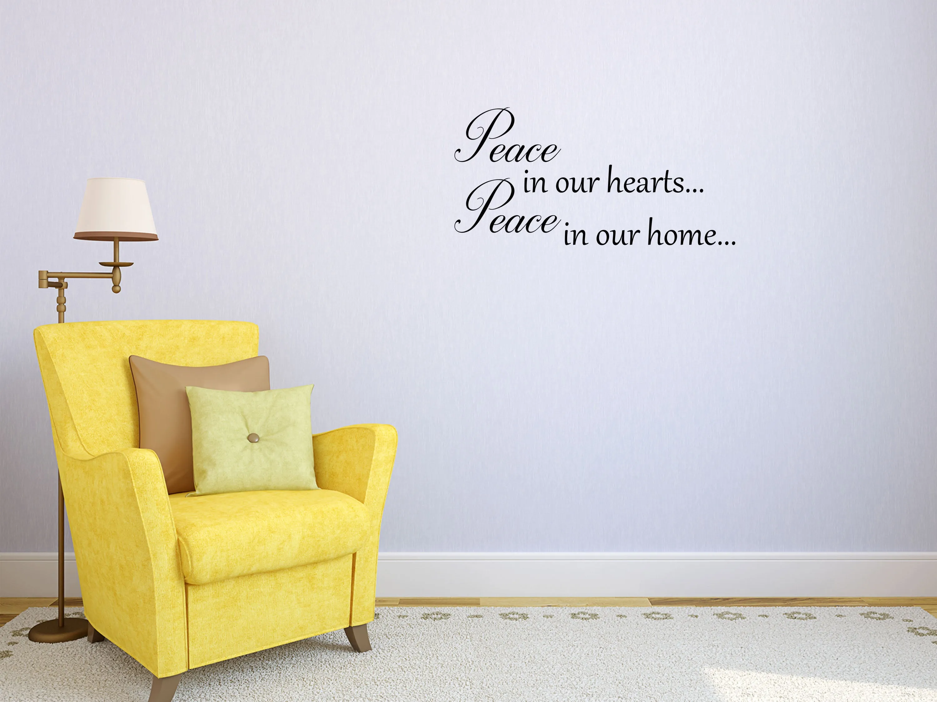Peace In Our Hearts Vinyl Decal Wall Decal Custom Wall Custom Quote Verse Wall Decal Peace Sign Peace Wall Decal Peace Wall Art Quote