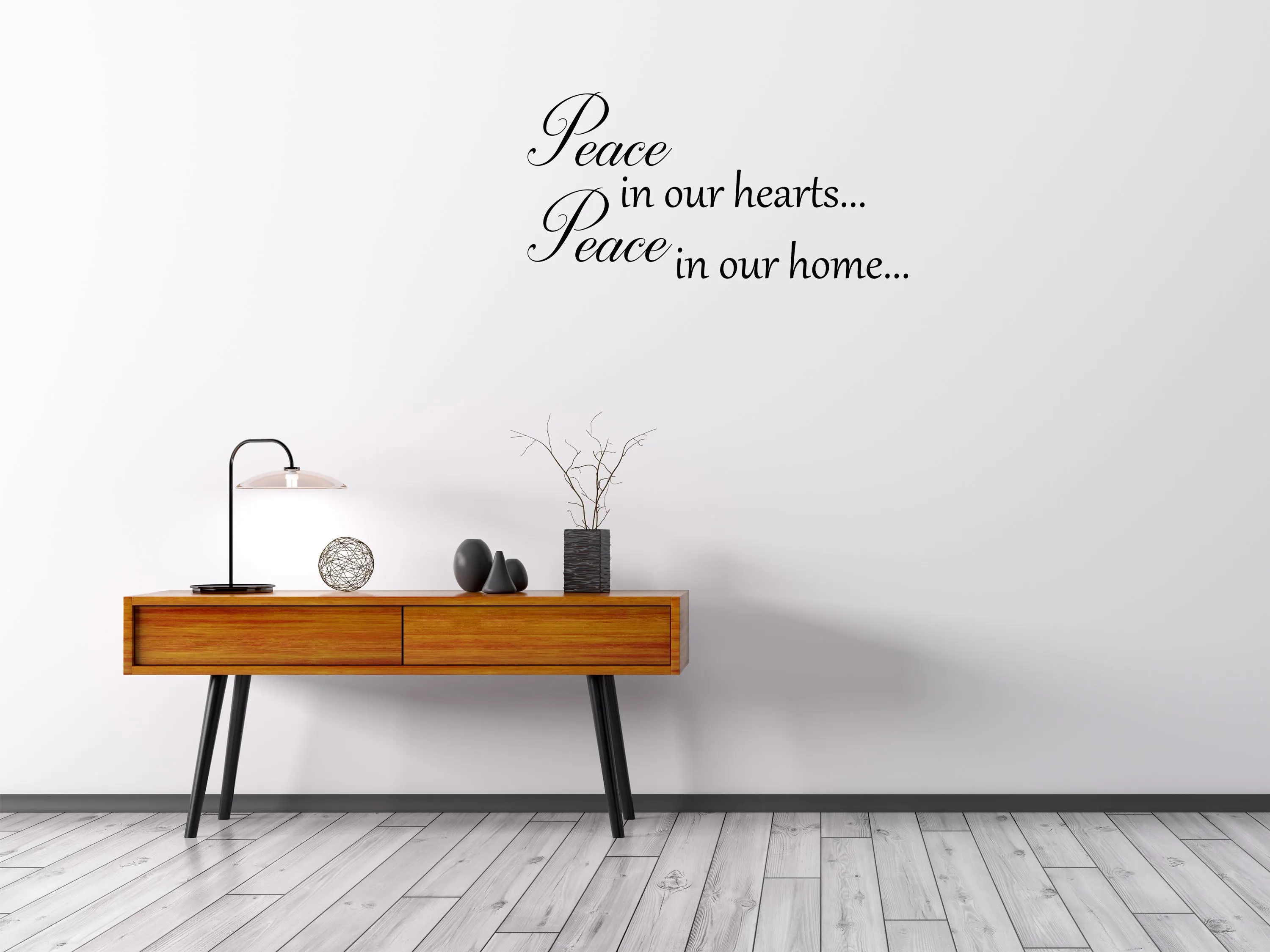 Peace In Our Hearts Vinyl Decal Wall Decal Custom Wall Custom Quote Verse Wall Decal Peace Sign Peace Wall Decal Peace Wall Art Quote