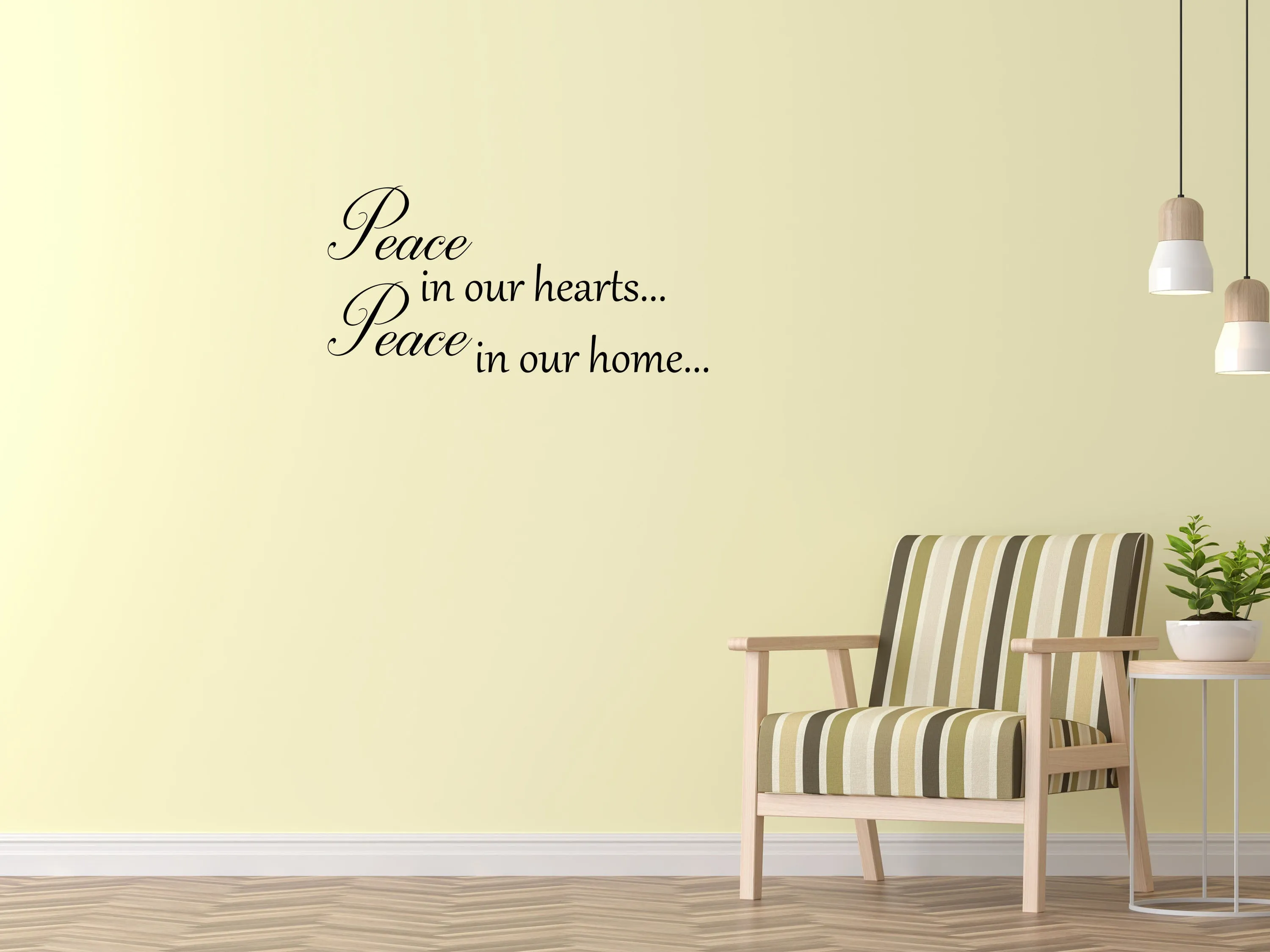 Peace In Our Hearts Vinyl Decal Wall Decal Custom Wall Custom Quote Verse Wall Decal Peace Sign Peace Wall Decal Peace Wall Art Quote