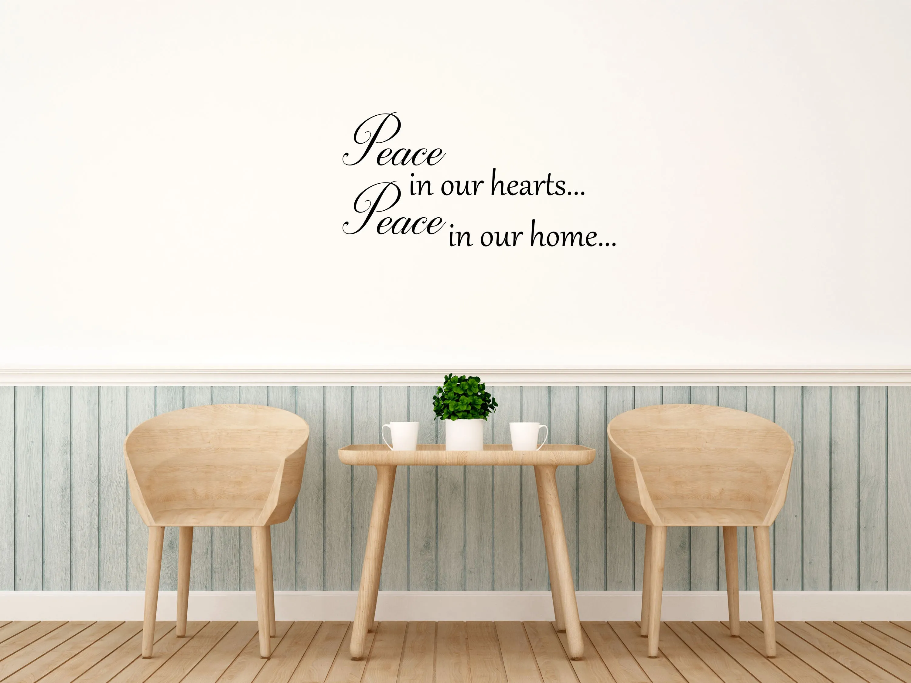Peace In Our Hearts Vinyl Decal Wall Decal Custom Wall Custom Quote Verse Wall Decal Peace Sign Peace Wall Decal Peace Wall Art Quote
