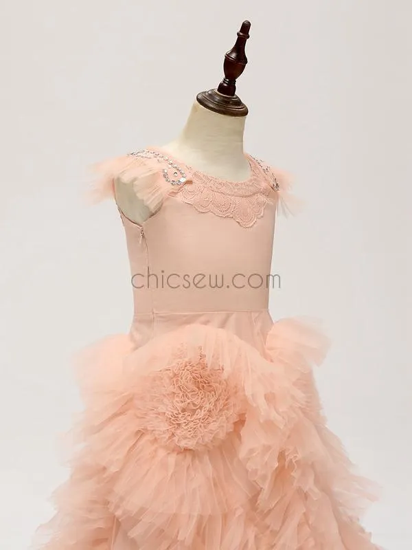 Popular Cute Wedding Party Long Flower Girl Dresses SDP1121