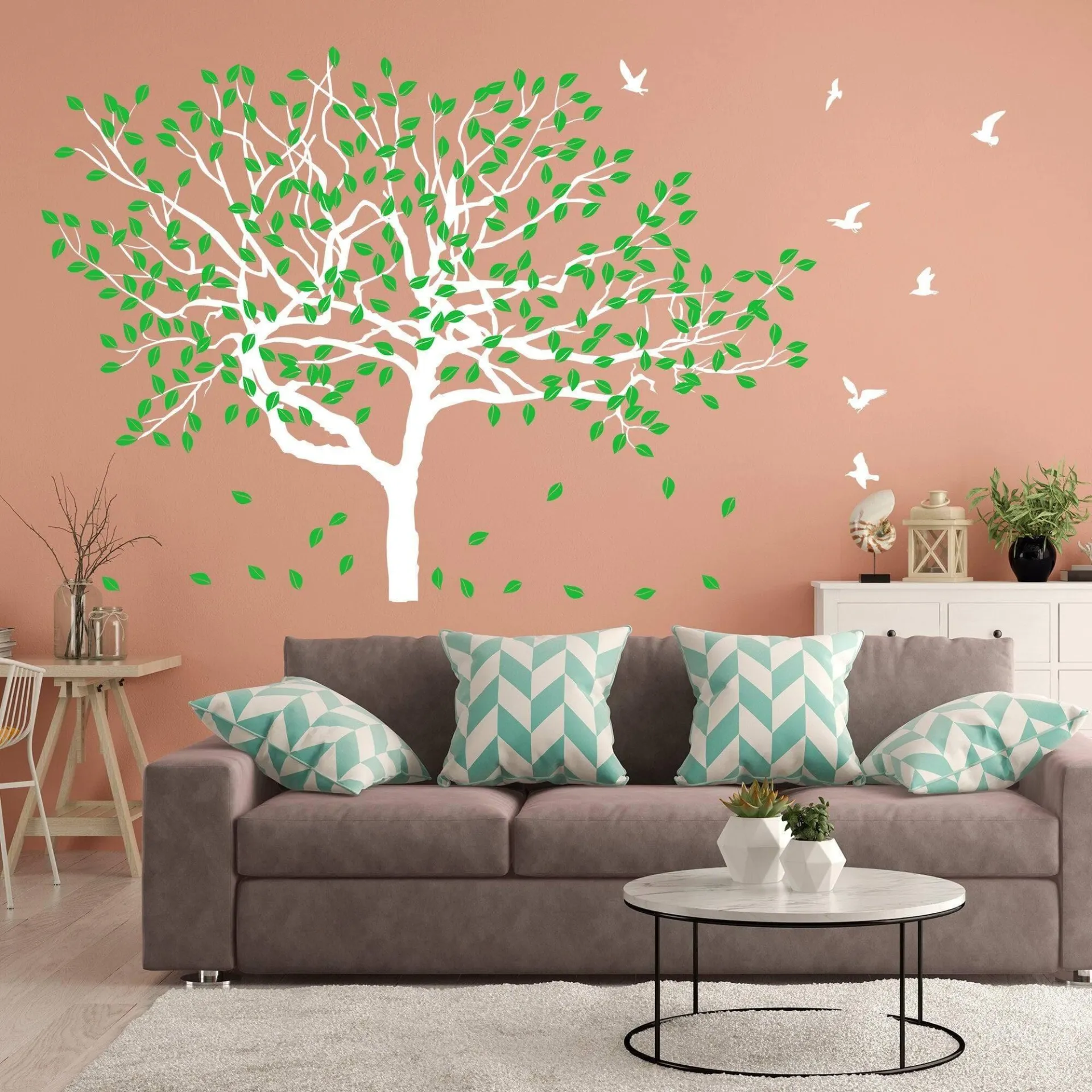 Serenity Tree Wall Sticker, Nature-Inspired Vinyl Decal, Botanical Art