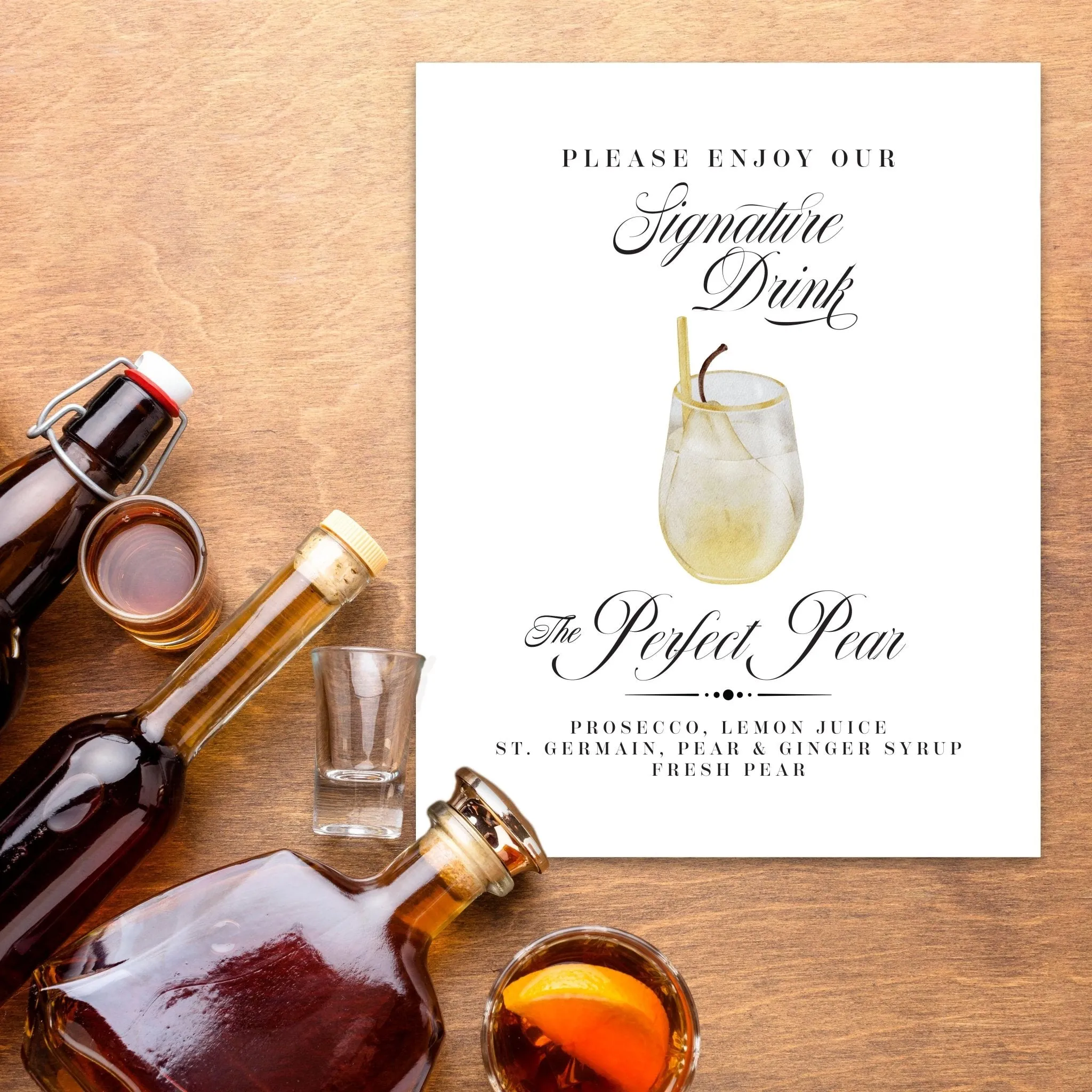 Single Cocktails Signature Drink Sign