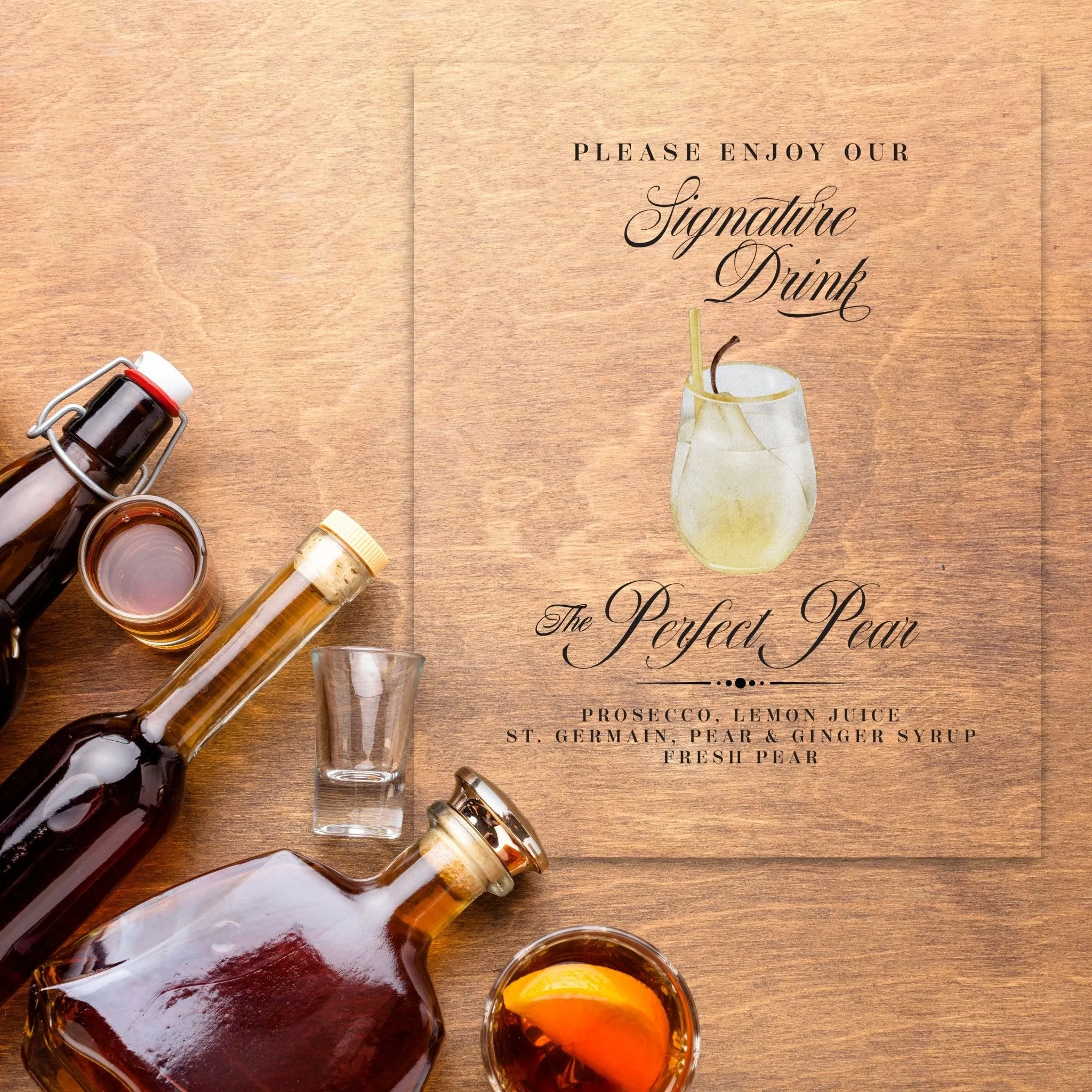 Single Cocktails Signature Drink Sign