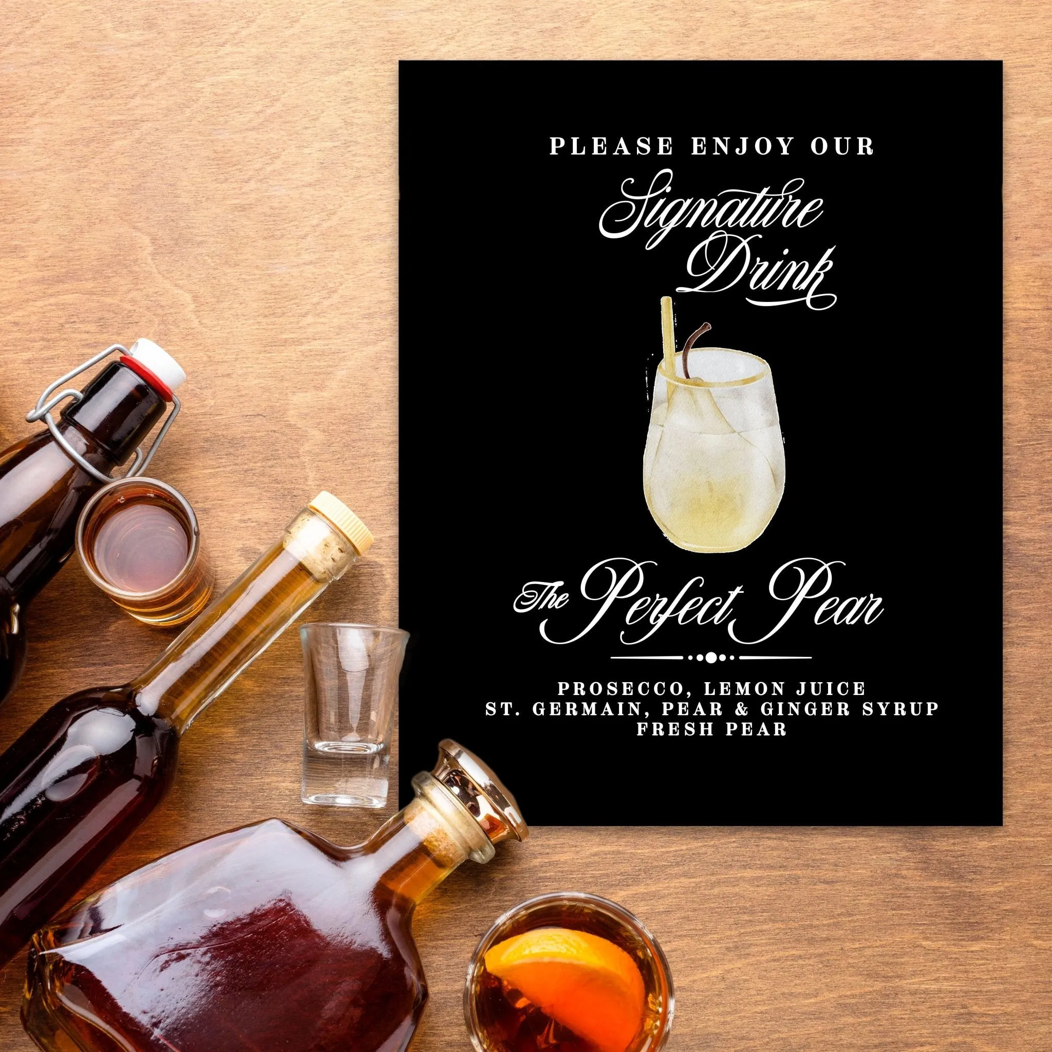Single Cocktails Signature Drink Sign