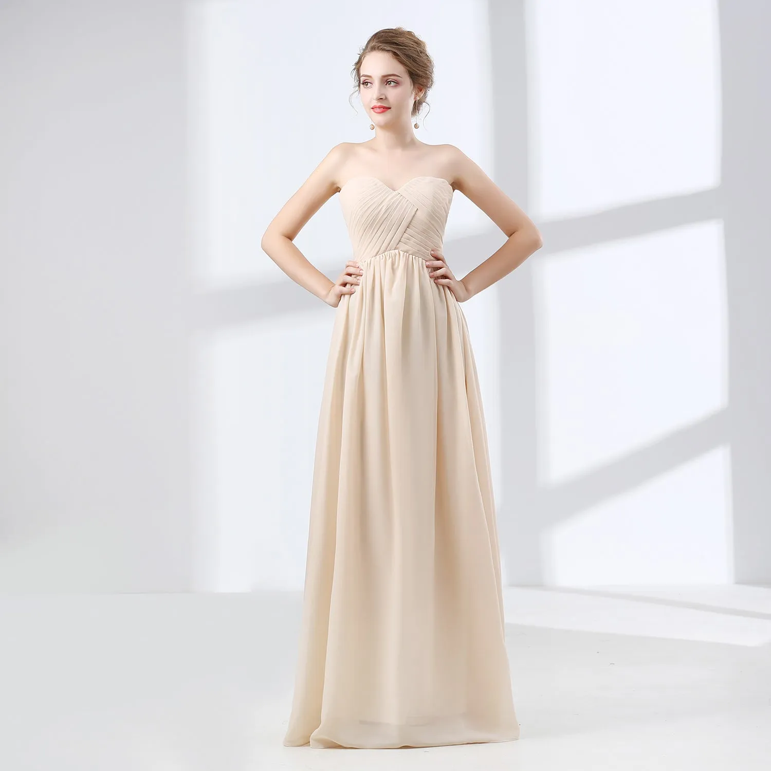 Sweetheart Chiffon A Line Bridesmaids Dresses