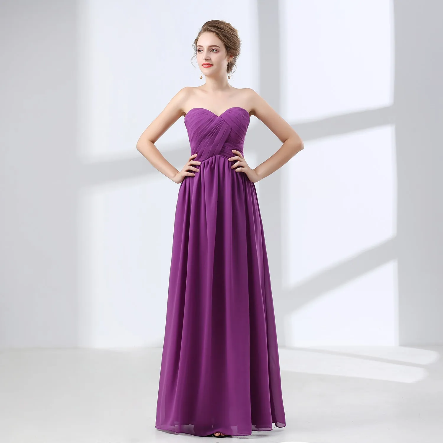 Sweetheart Chiffon A Line Bridesmaids Dresses