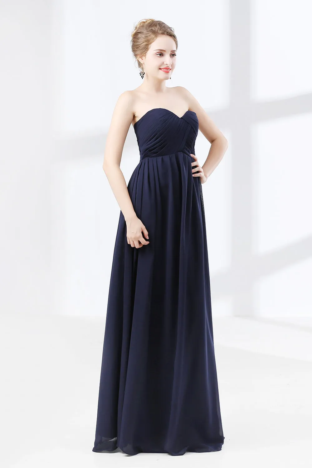 Sweetheart Chiffon A Line Bridesmaids Dresses