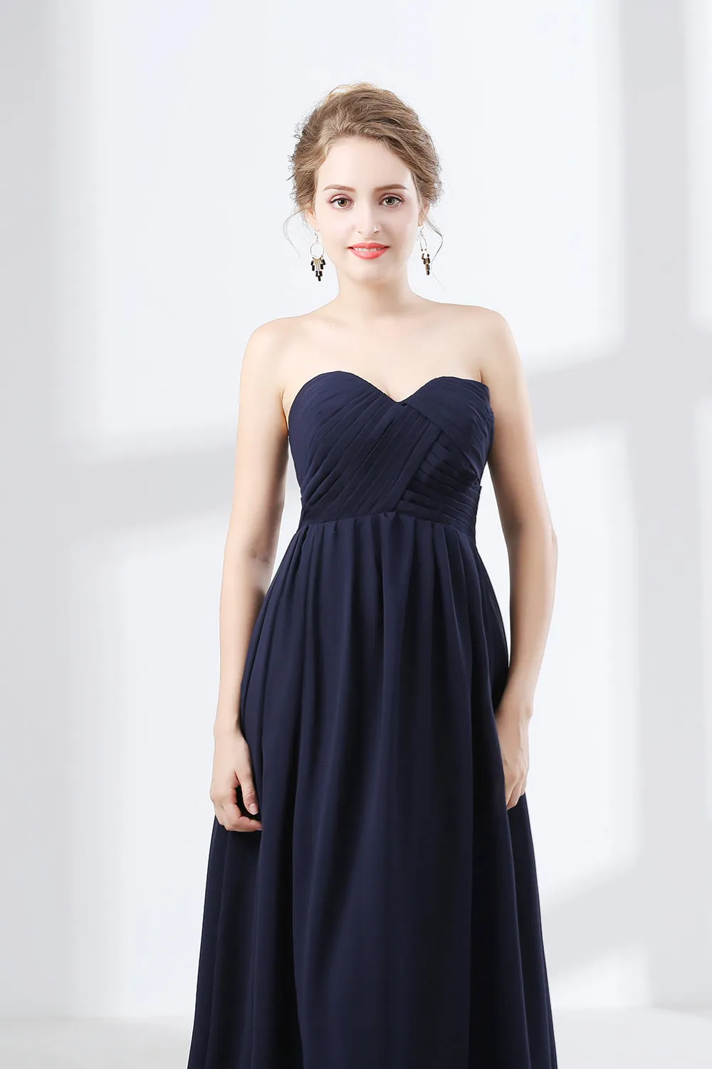 Sweetheart Chiffon A Line Bridesmaids Dresses