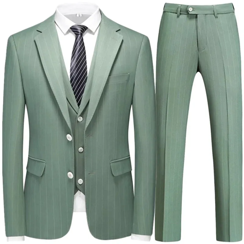 Violet Plaid Mens Three Piece Suit
