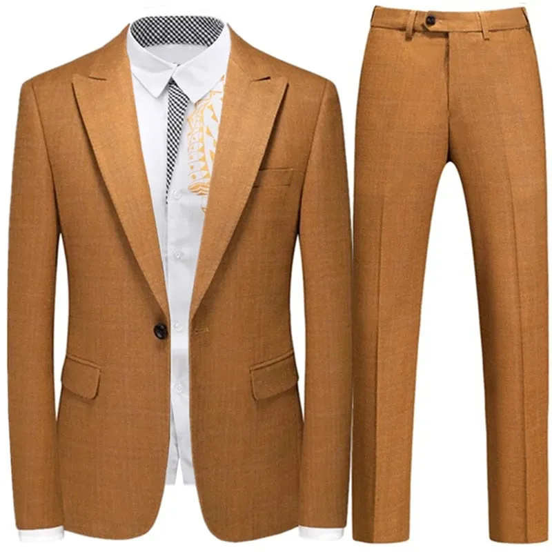 Violet Plaid Mens Three Piece Suit