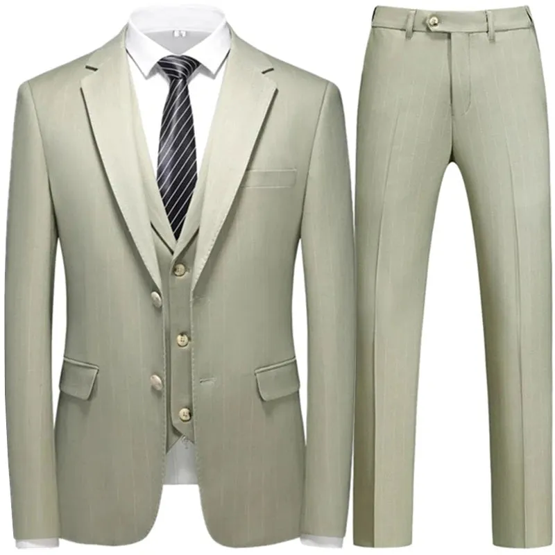 Violet Plaid Mens Three Piece Suit