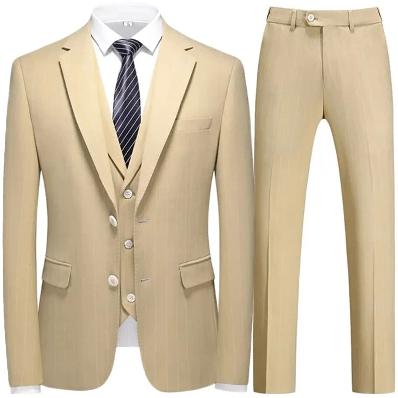 Violet Plaid Mens Three Piece Suit