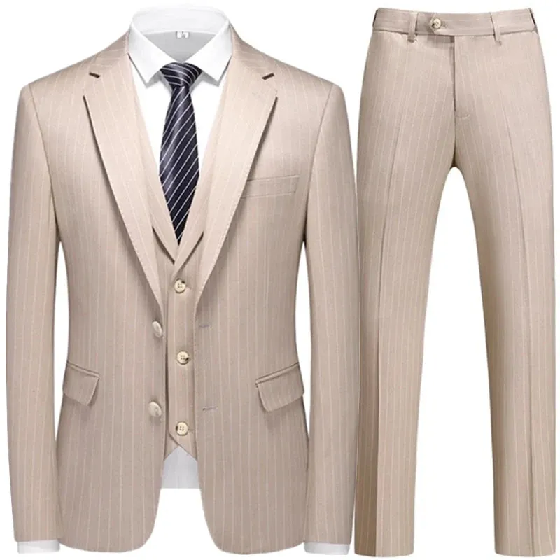 Violet Plaid Mens Three Piece Suit